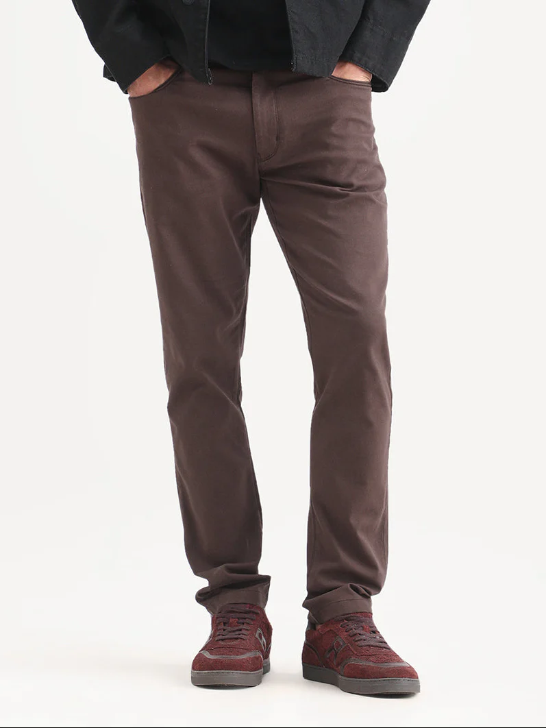 Rare Rabbit Men's Spoke-Ss26 Brown Cotton Blend Fabric Regular Fit Plain Trouser - Image 9