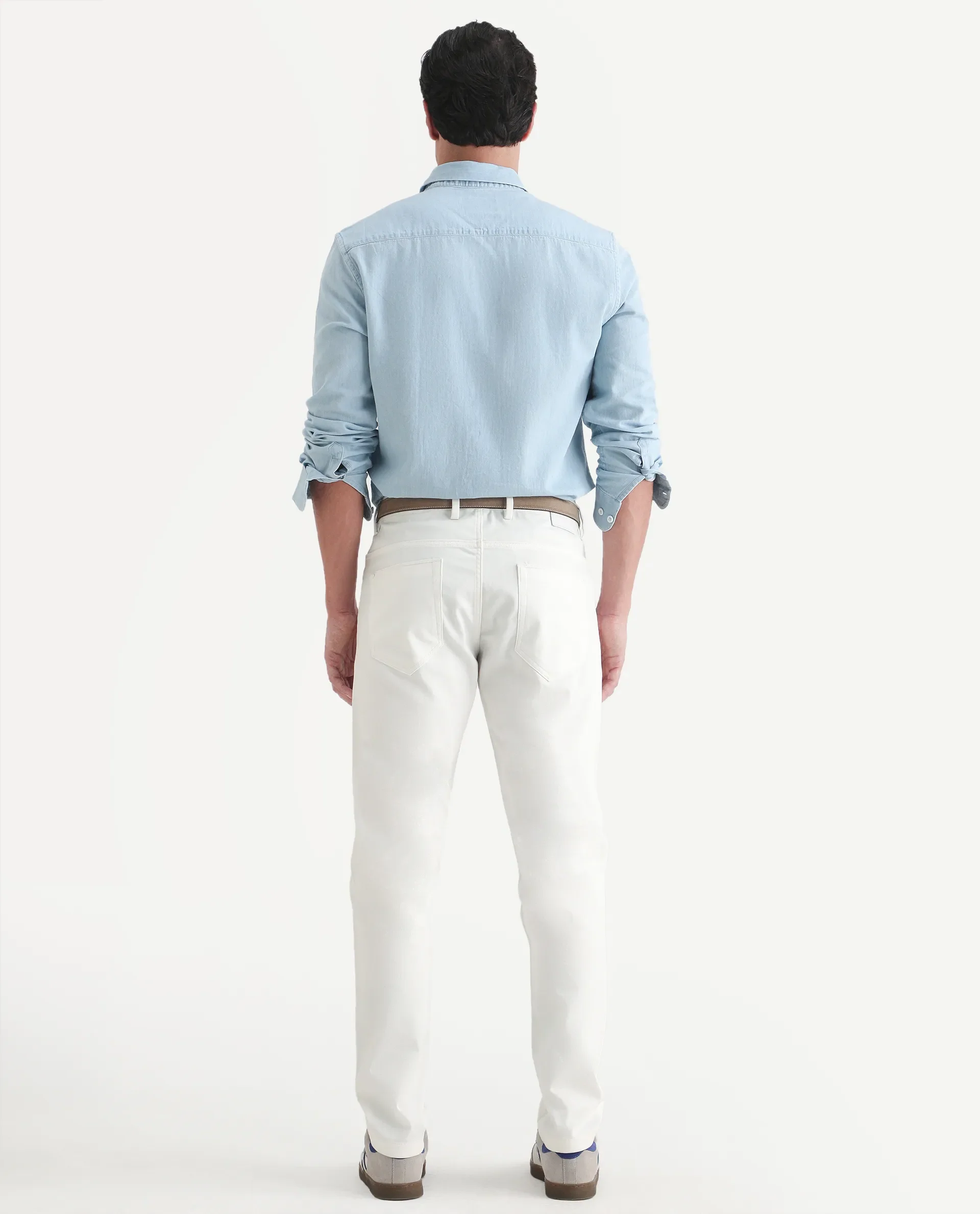 Rare Rabbit Men's Spoke-Ss26 White Cotton Blend Fabric Regular Fit Plain Trouser - Image 8
