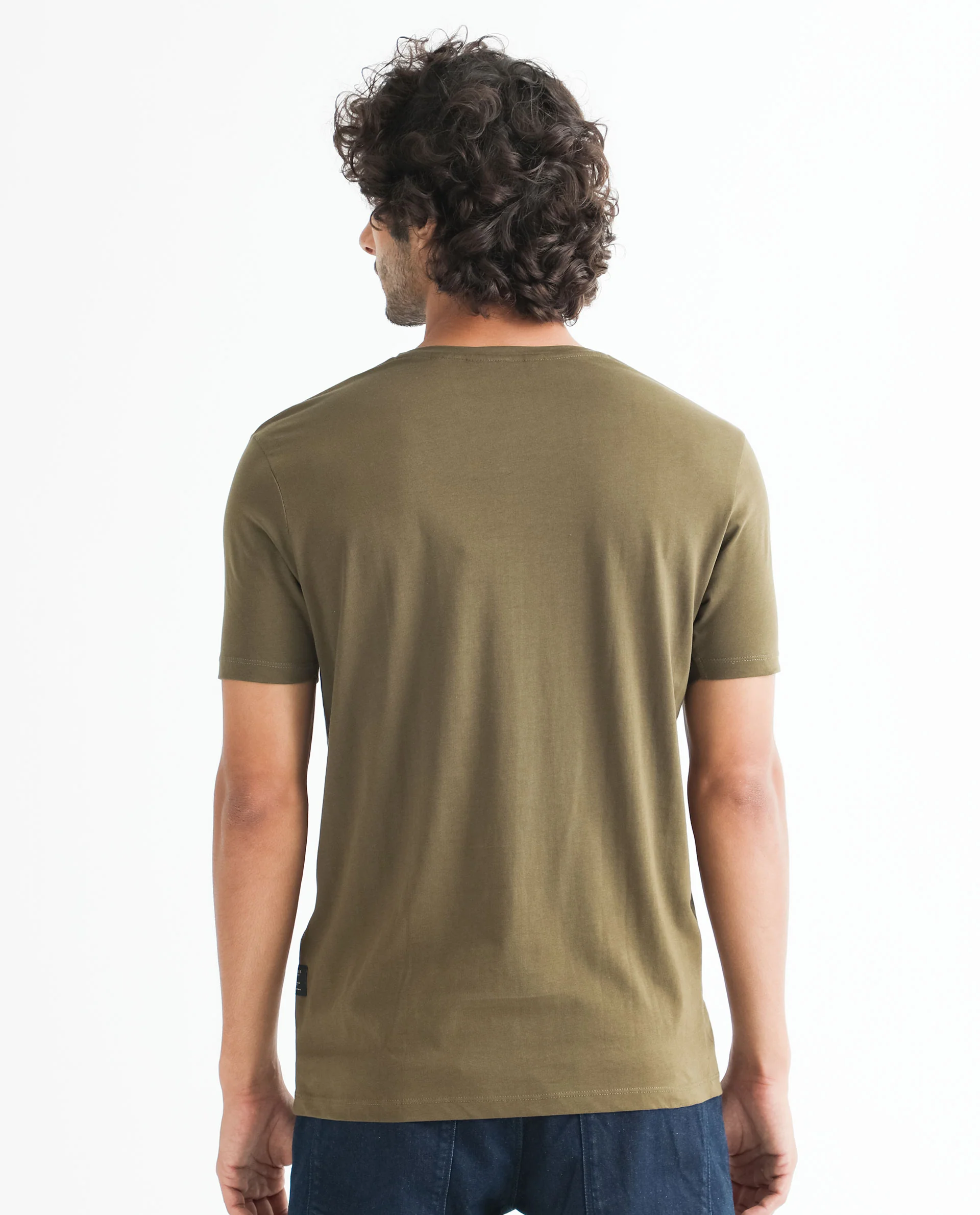 Rare Rabbit Men's Spread Green Cotton Graphic Print Slim Fit Half Sleeve Crew Neck T-Shirt - Image 10