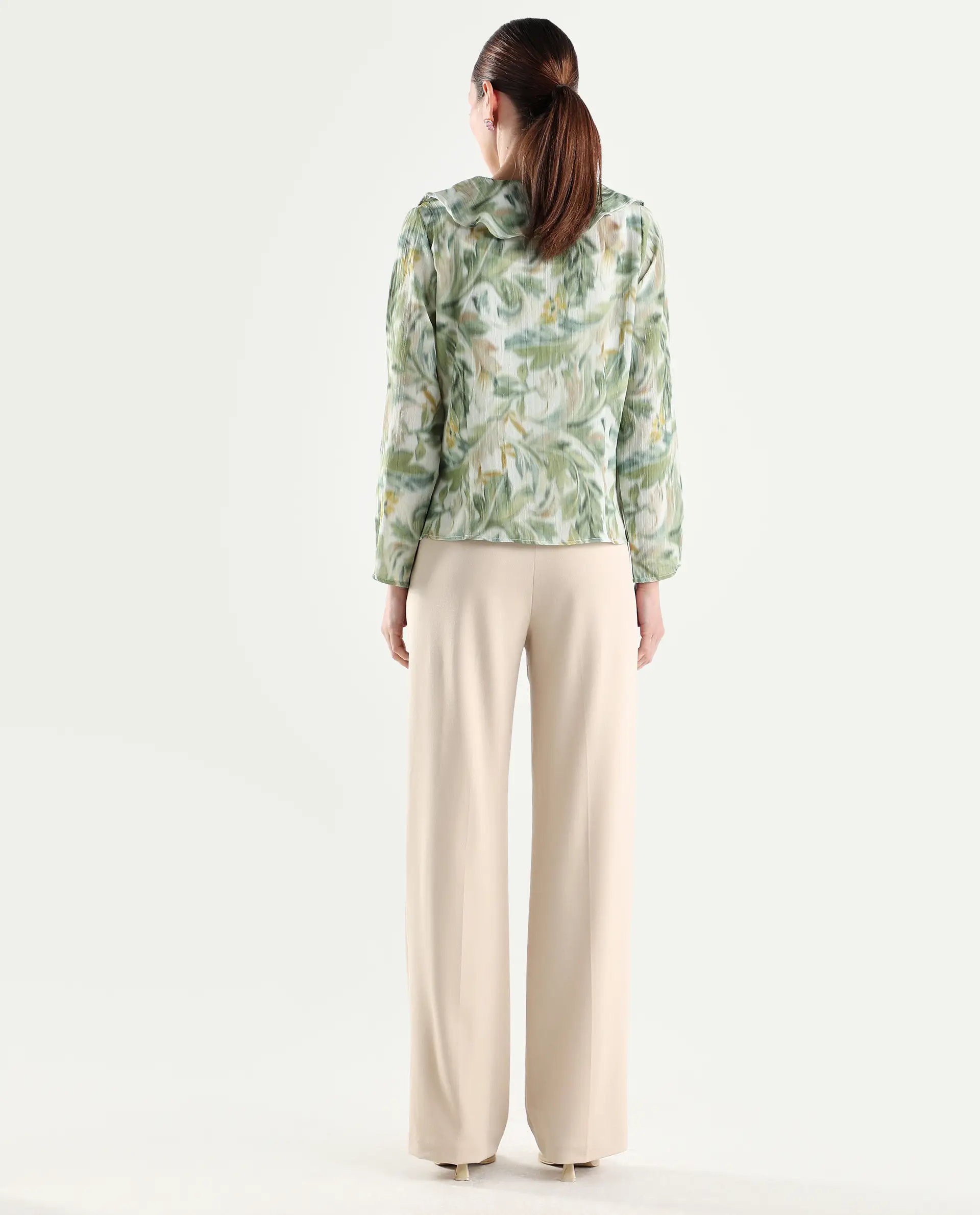 Rareism Women's Srait-1 Beige Viscose Fabric Straight Plain Trouser - Image 7