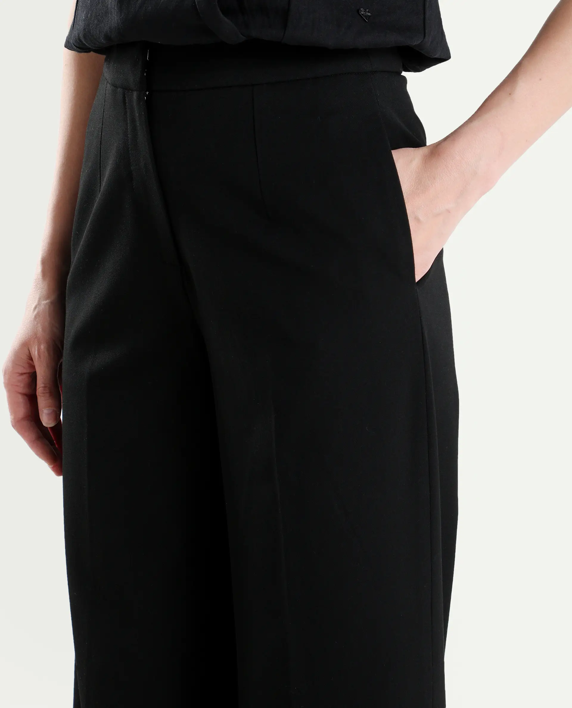 Rareism Women's Srait-1 Black Viscose Fabric Straight Plain Trouser - Image 4