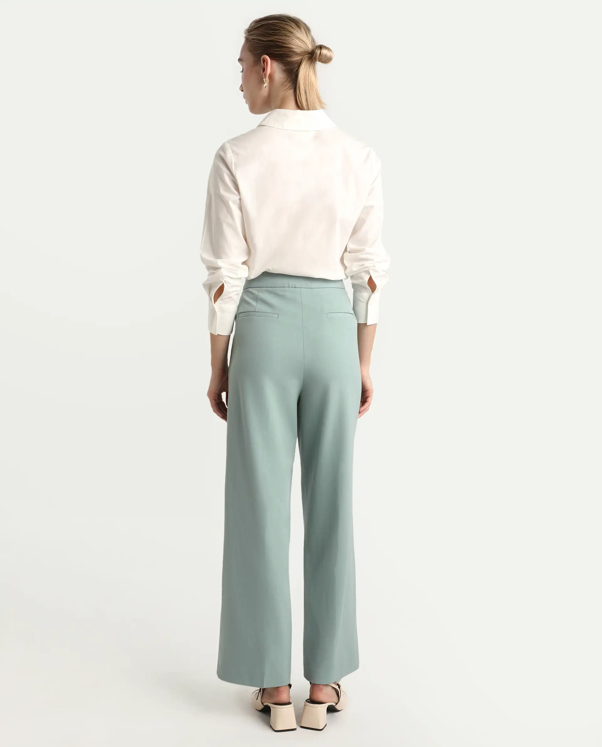 Rareism Women's Srait Aqua Polyester blend Straight Fit Travel Trouser - Image 9