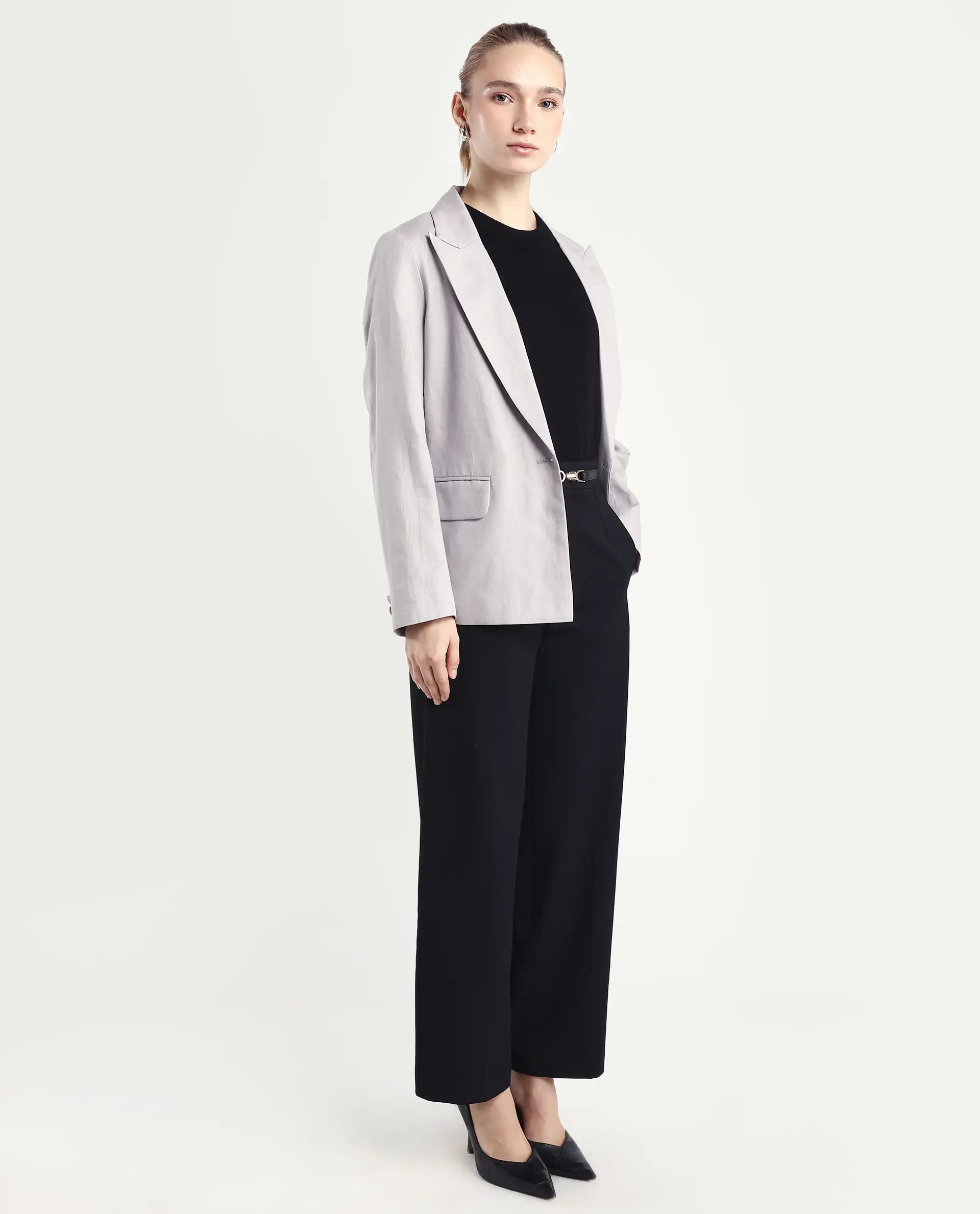 Rareism Women's Srait Black Polyester Blend Straight Fit Travel Trouser - Image 6