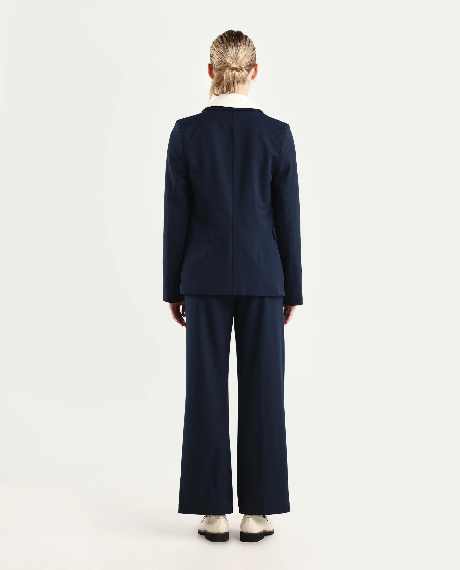 Rareism Women's Srait Navy Polyester Blend Straight Fit Travel Trouser - Image 7