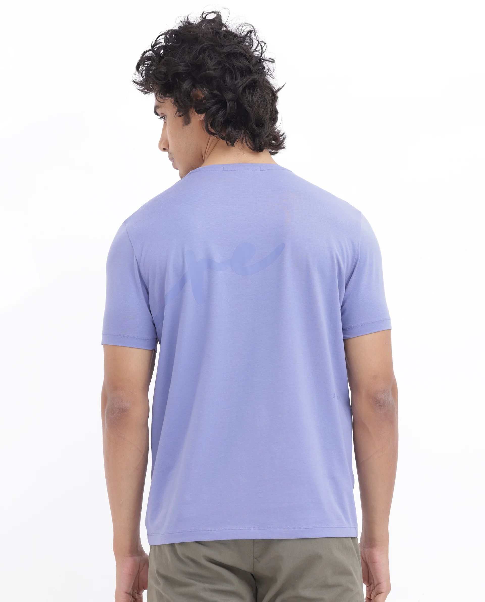 Rare Rabbit Men's Stamp2 Purple Cotton Blend Graphic Print Regular Fit Half Sleeve Crew Neck T-Shirt - Image 10