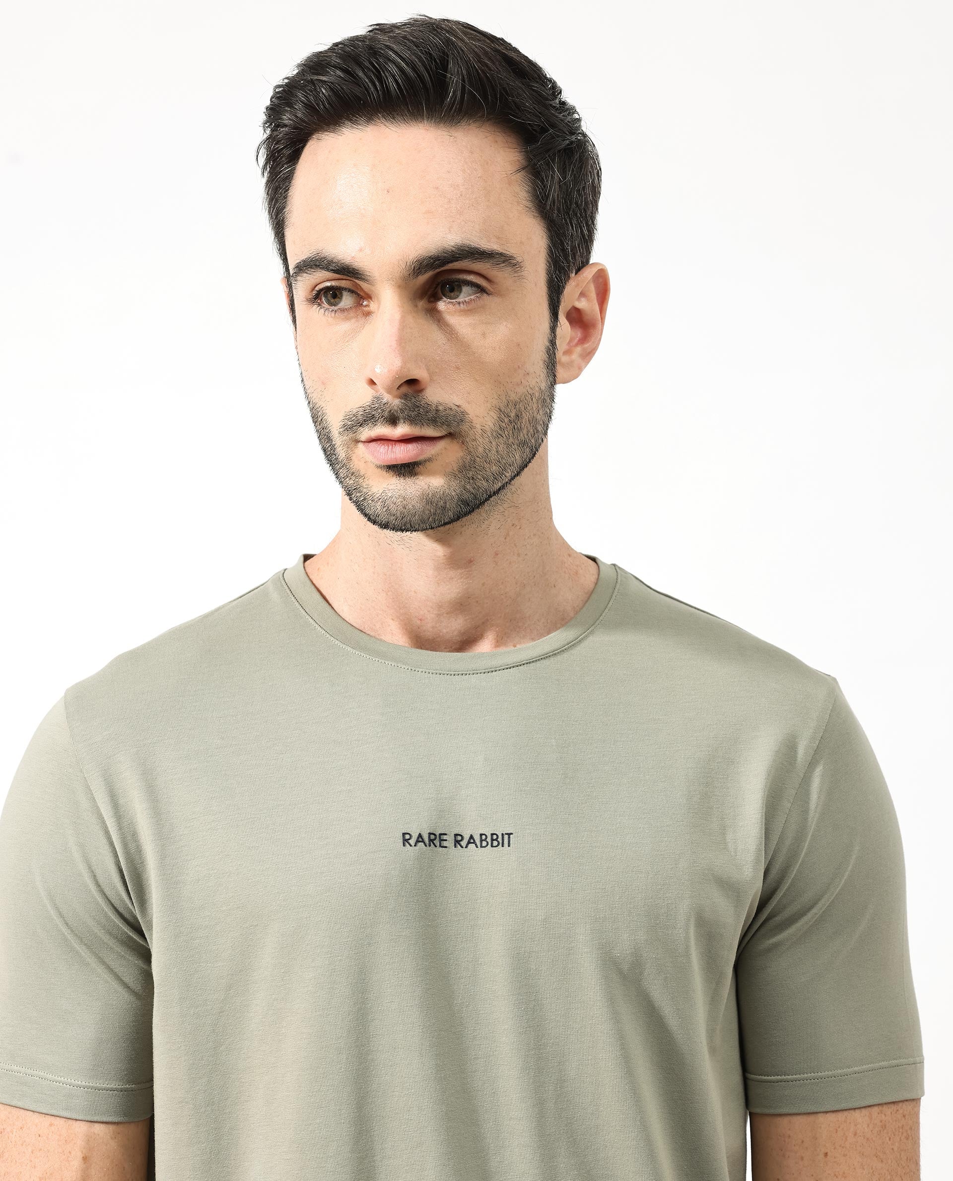 Rare Rabbit Articale Mens Stark Dusky Green Cotton Polyester Fabric Short Sleeve Crew Neck Regular Fit Printed T-Shirt - Image 6