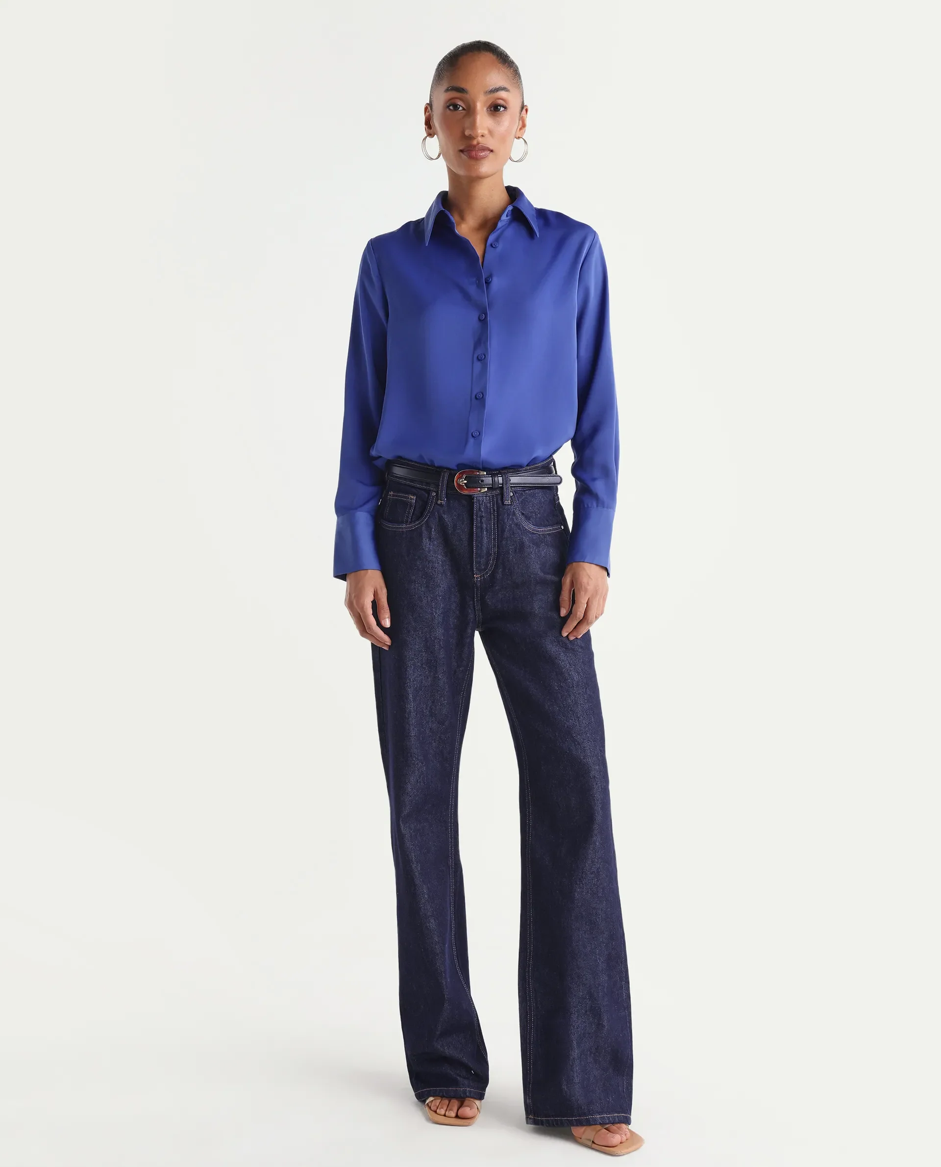 Rareism Women's Starlin Dark Navy Cotton Blend Straight Fit Plain Jeans - Image 4