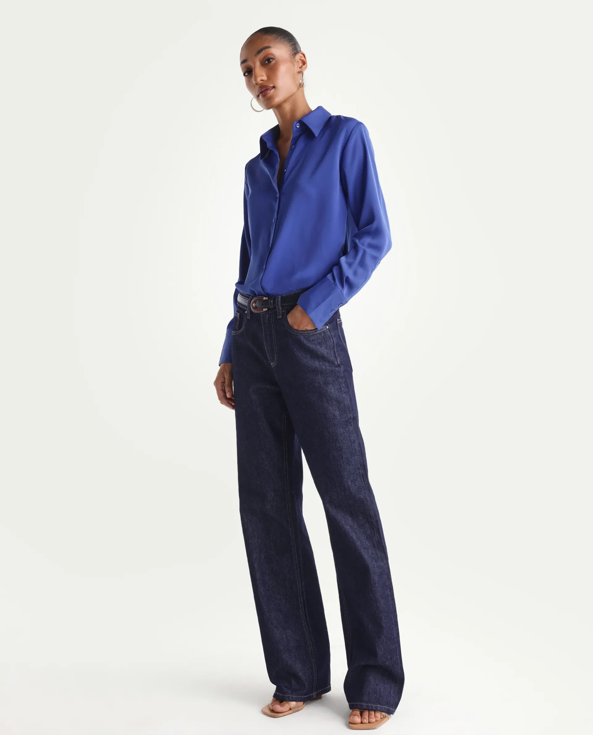 Rareism Women's Starlin Dark Navy Cotton Blend Straight Fit Plain Jeans - Image 6