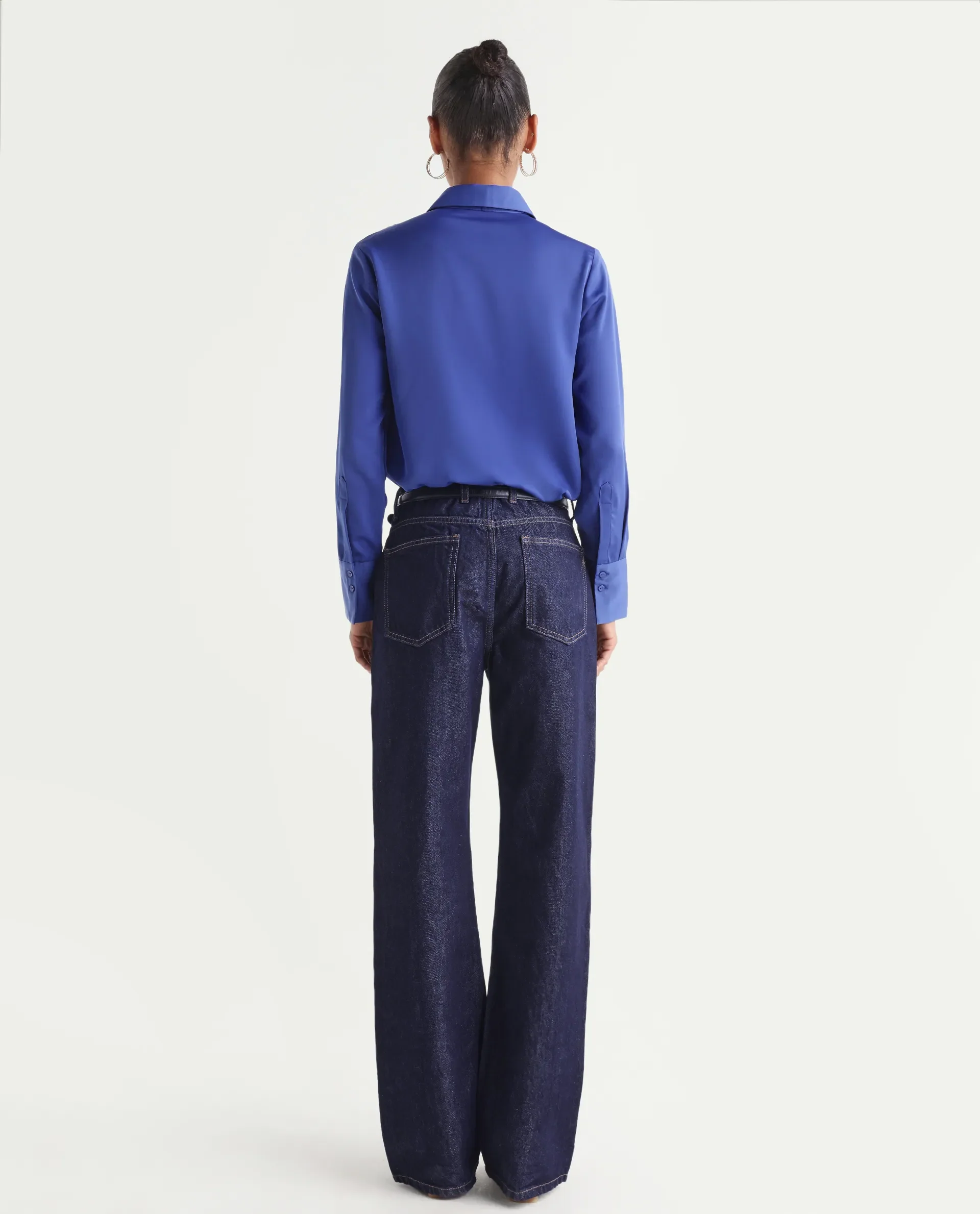 Rareism Women's Starlin Dark Navy Cotton Blend Straight Fit Plain Jeans - Image 7