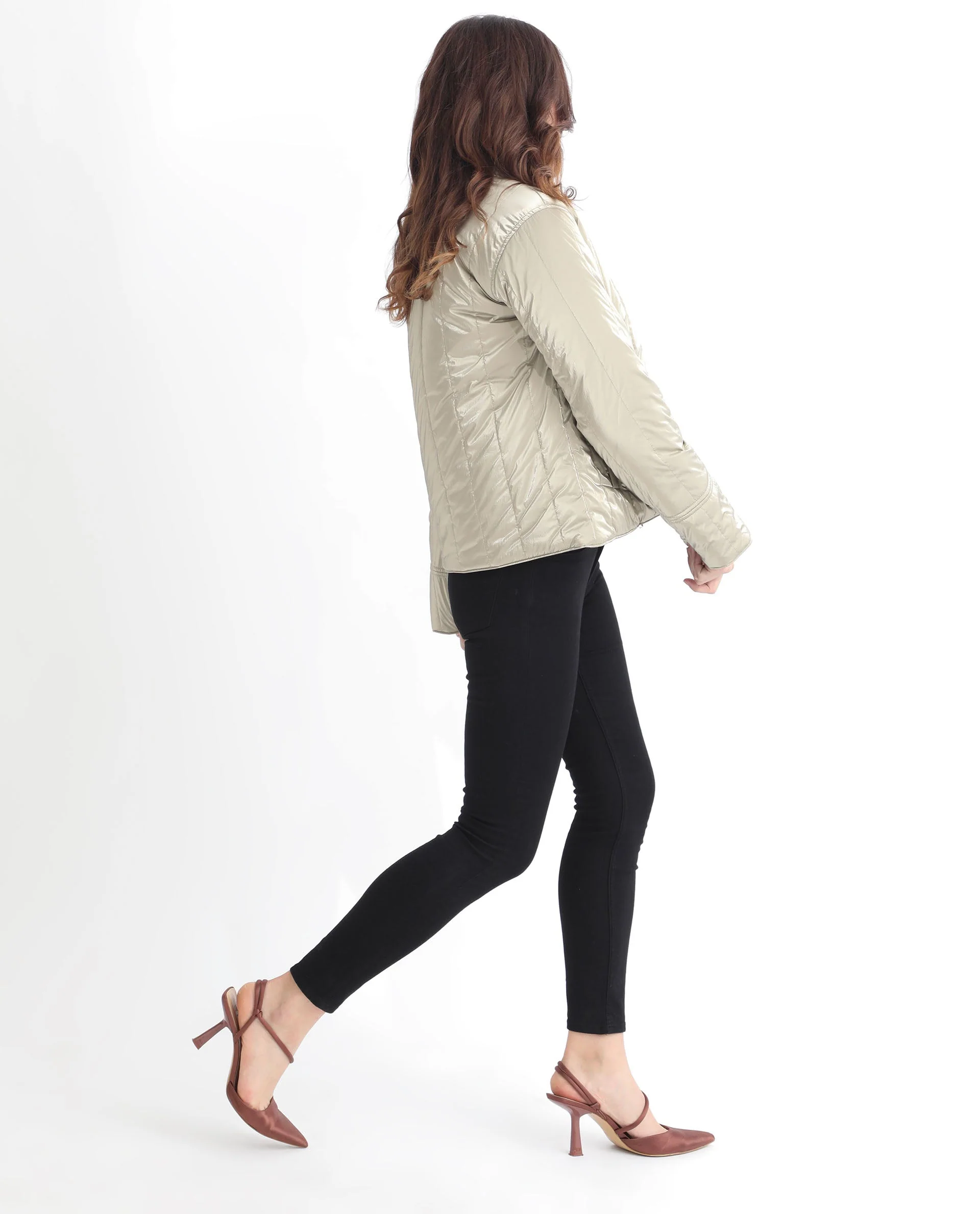 Rareism Women's Stein Gold Polyester Mandarin Collar Plain Regular Fit Jacket - Image 15