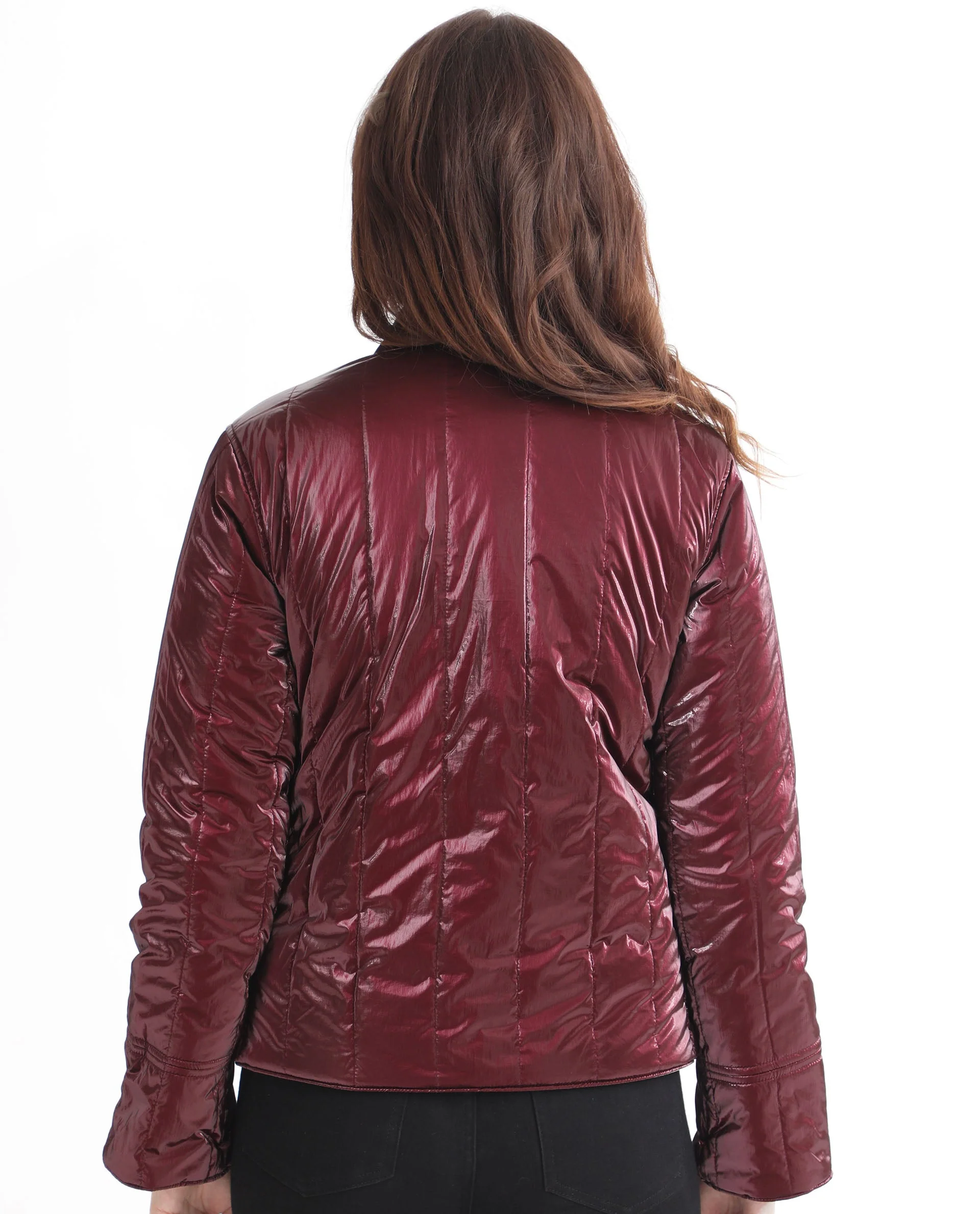 Rareism Women's Stein Gold Polyester Mandarin Collar Plain Regular Fit Jacket - Image 6