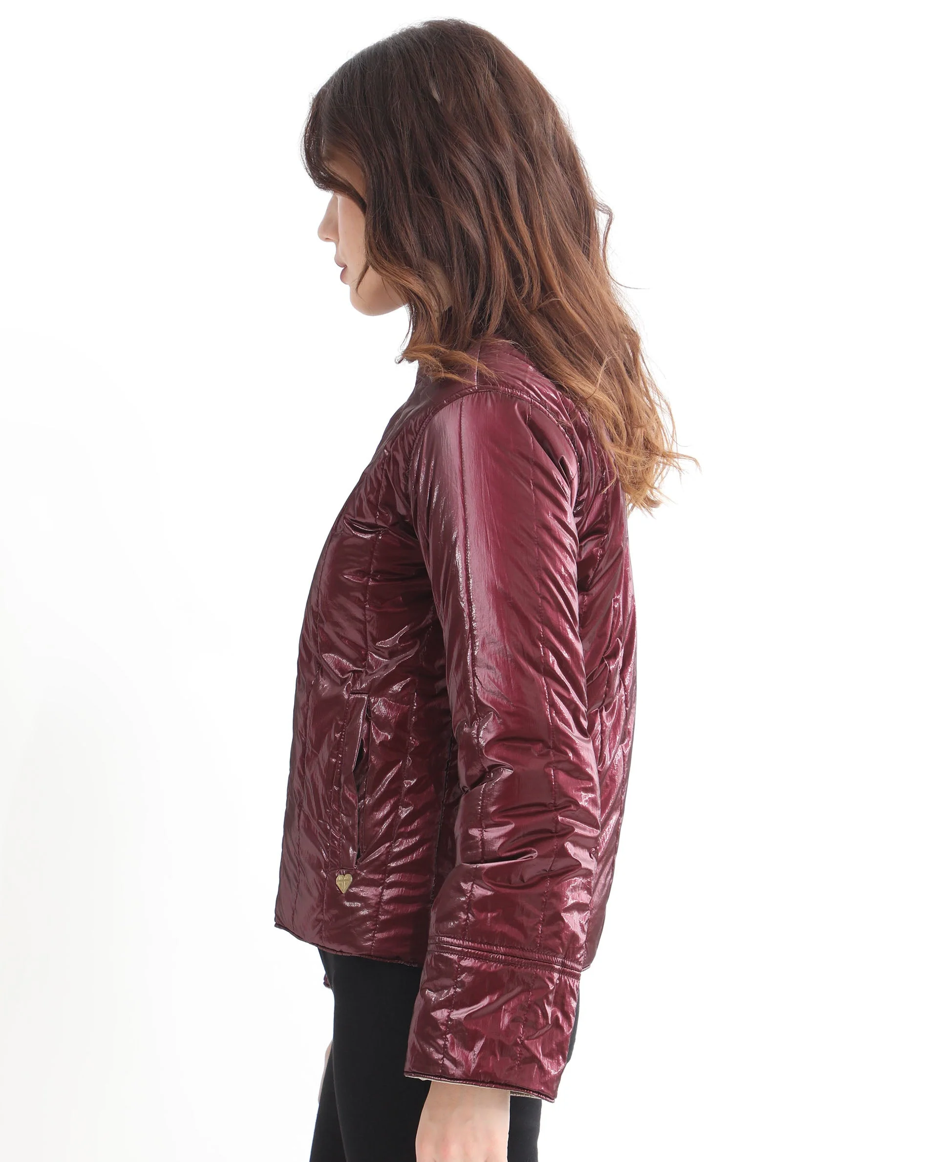Rareism Women's Stein Gold Polyester Mandarin Collar Plain Regular Fit Jacket - Image 7