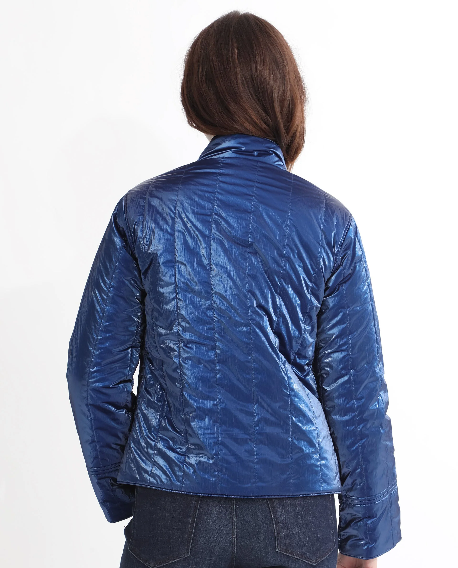 Rareism Women's Stein Navy Polyester Mandarin Collar Plain Regular Fit Jacket - Image 13
