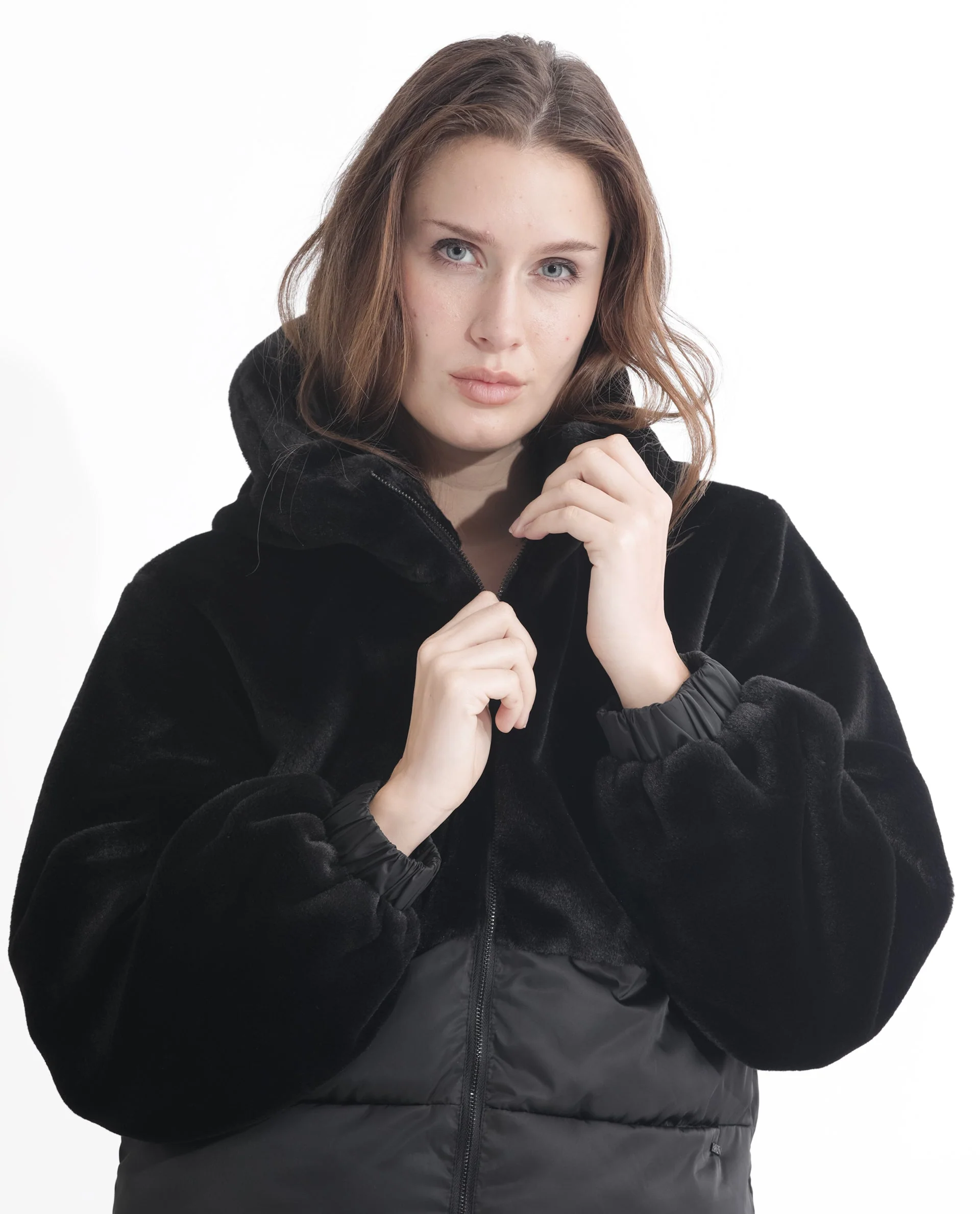 Rareism Women's Stelar Black Polyester Hooded Plain Regular Fit Jacket - Image 4