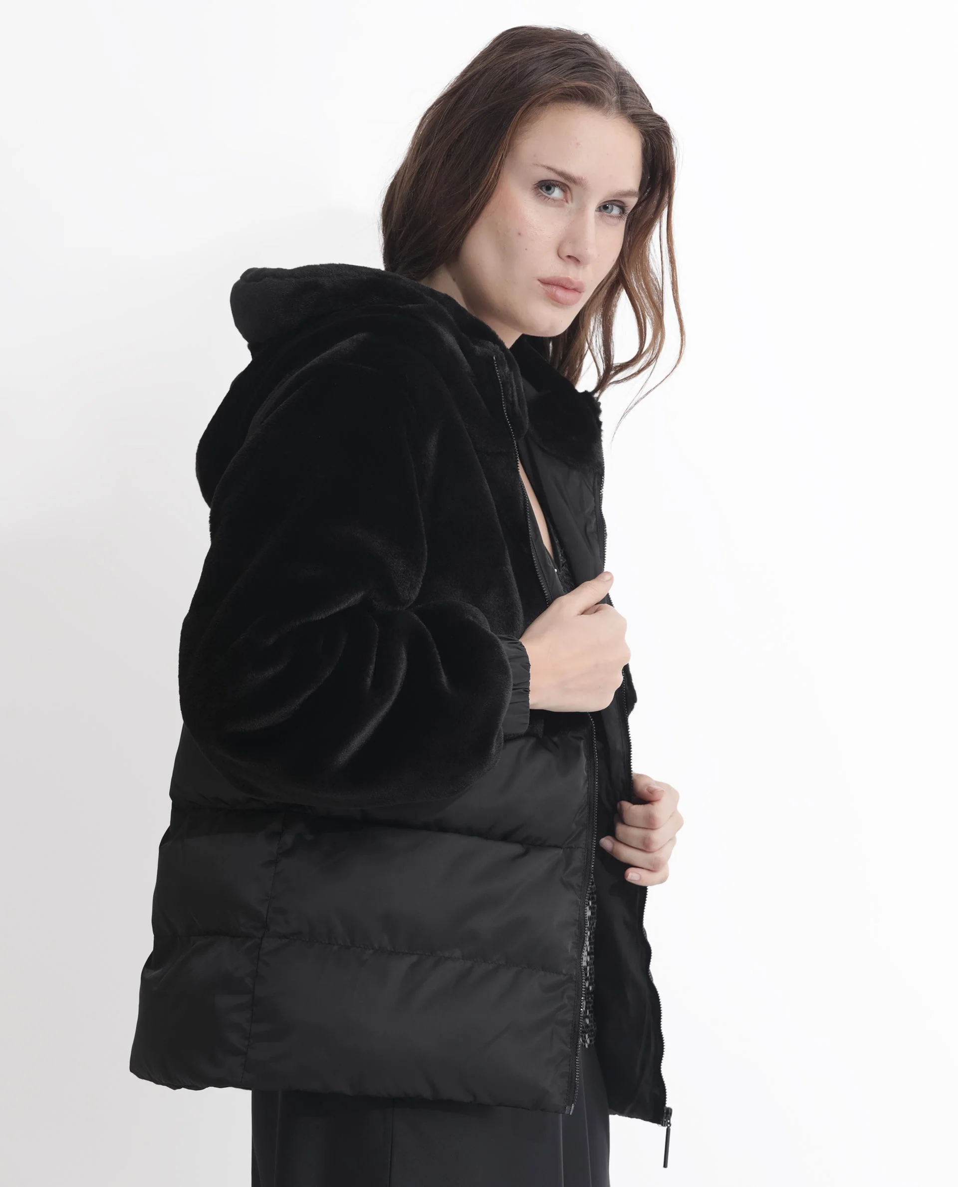 Rareism Women's Stelar Black Polyester Hooded Plain Regular Fit Jacket - Image 7