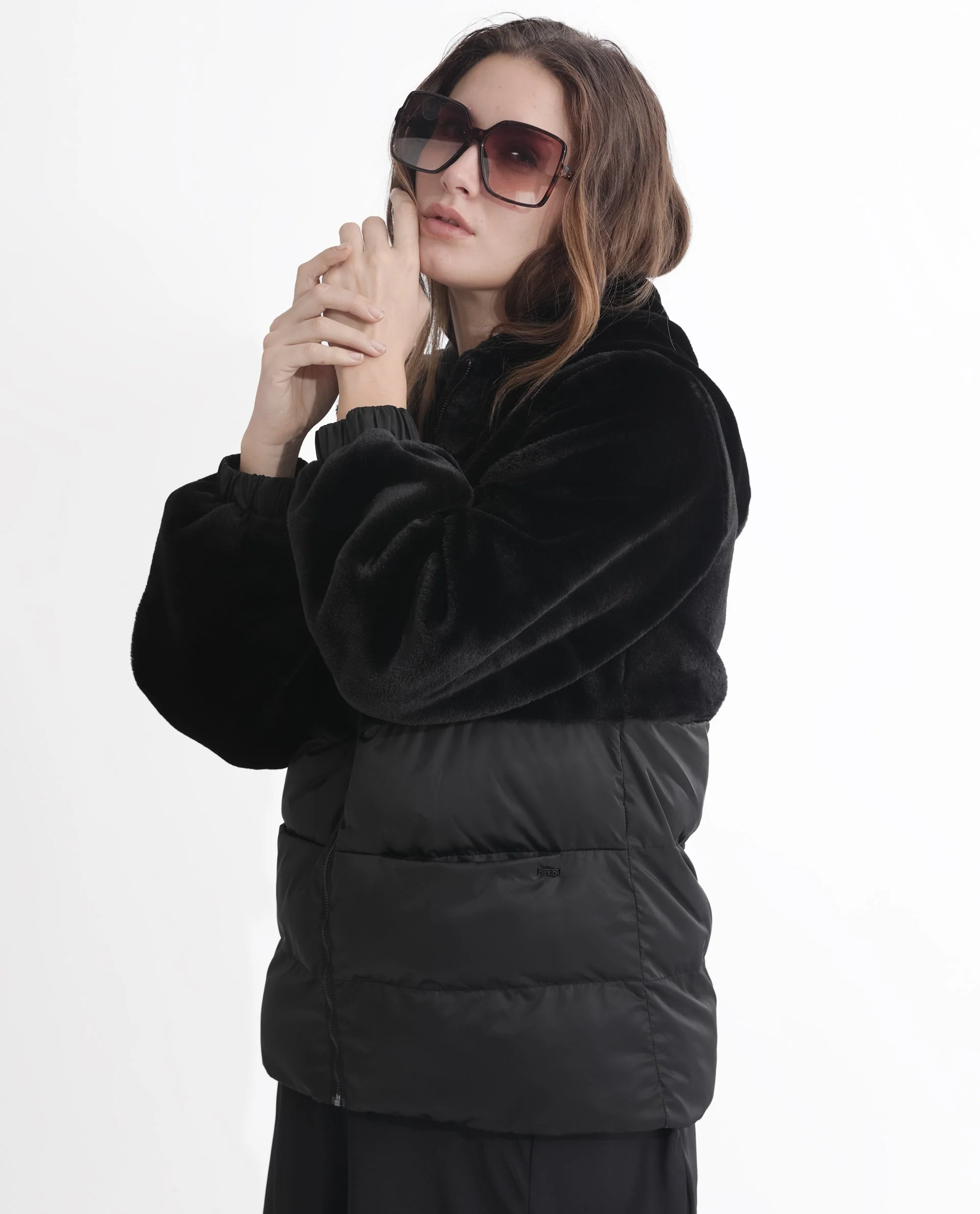 Rareism Women's Stelar Black Polyester Hooded Plain Regular Fit Jacket - Image 8