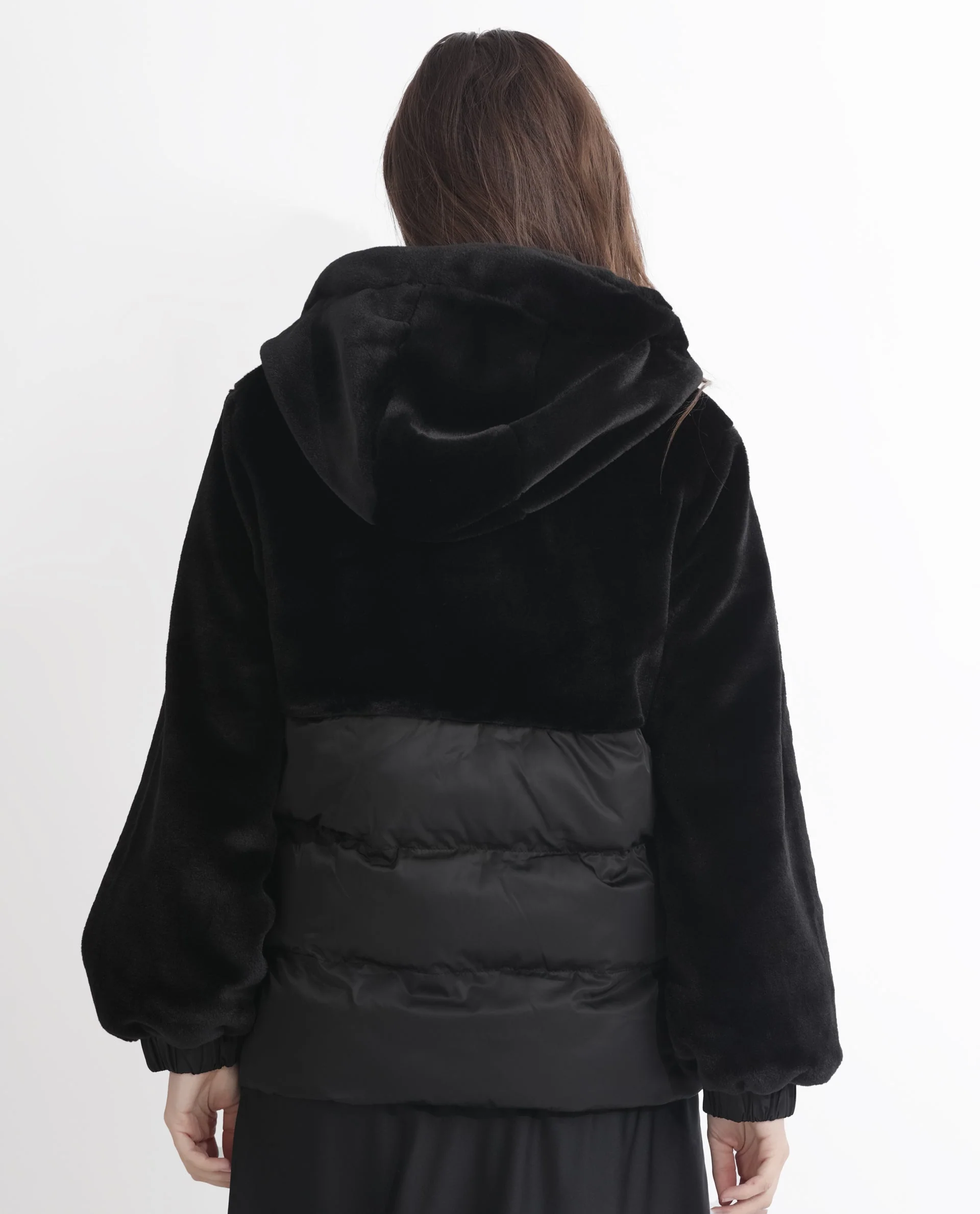 Rareism Women's Stelar Black Polyester Hooded Plain Regular Fit Jacket - Image 9