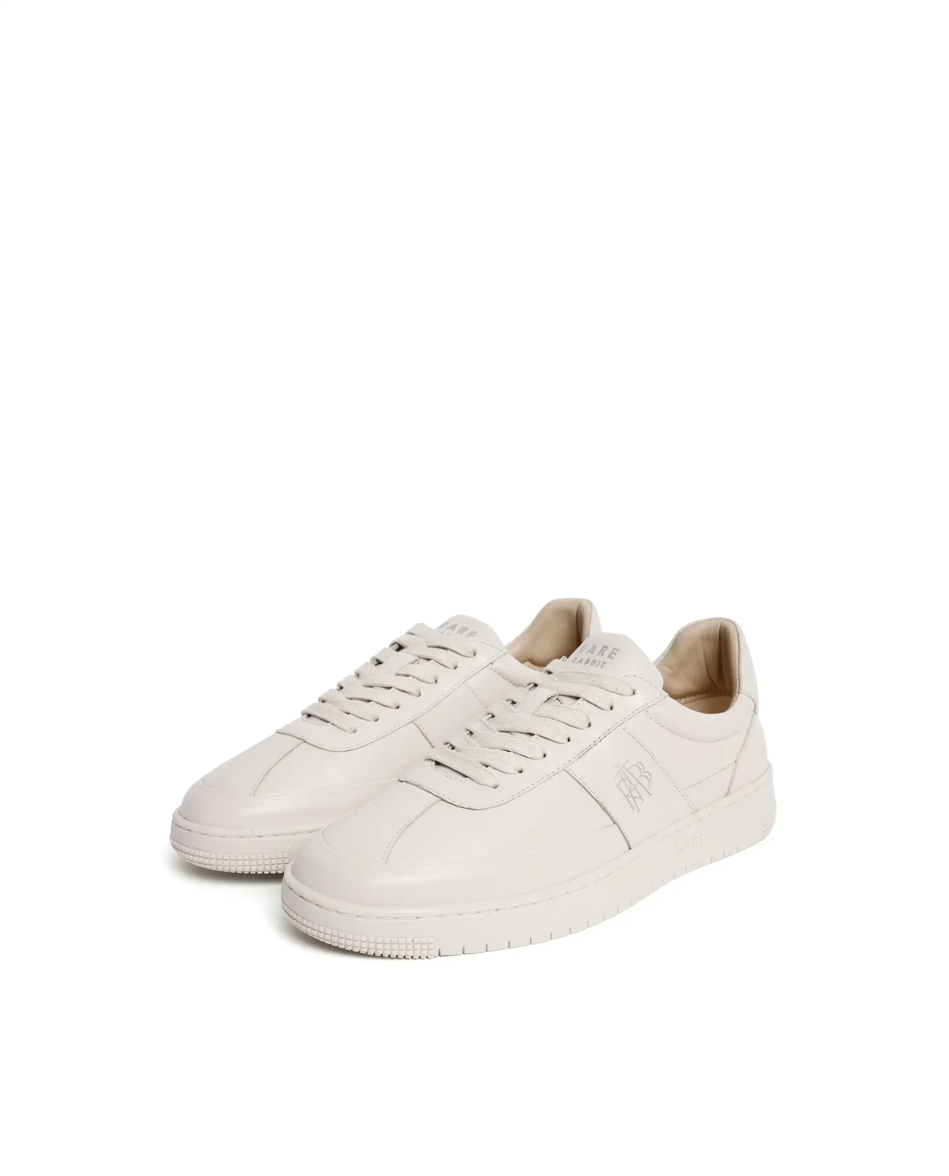 Rare Rabbit Men's Stellara Light Ivory Leather Low-Top Lace-Up Sneaker Shoes - Image 3