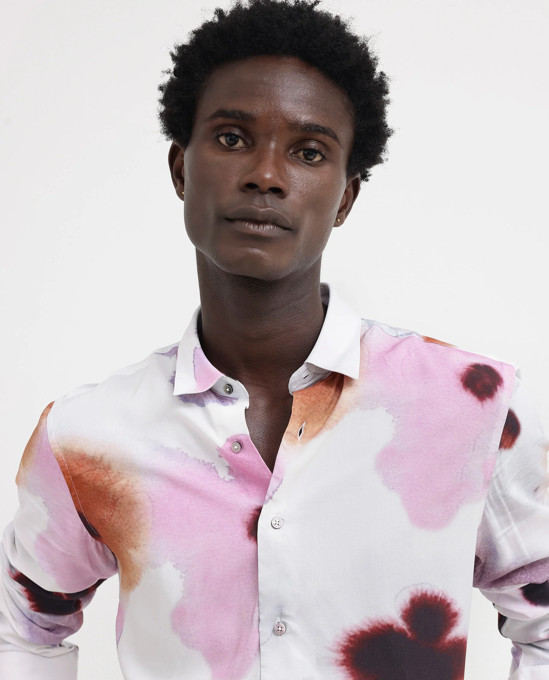 Rare Rabbit Men's Stereo Pink Viscose Floral Print Regular Fit Full Sleeve Collared Shirt - Image 5