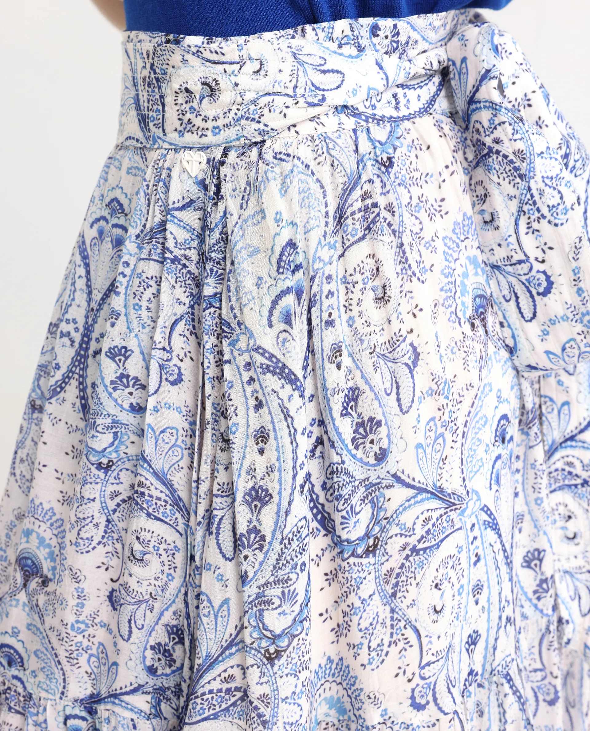 Rareism Women's Stignert Multi Cotton Paisley Print Ankle Length Relaxed Fit Skirt - Image 4