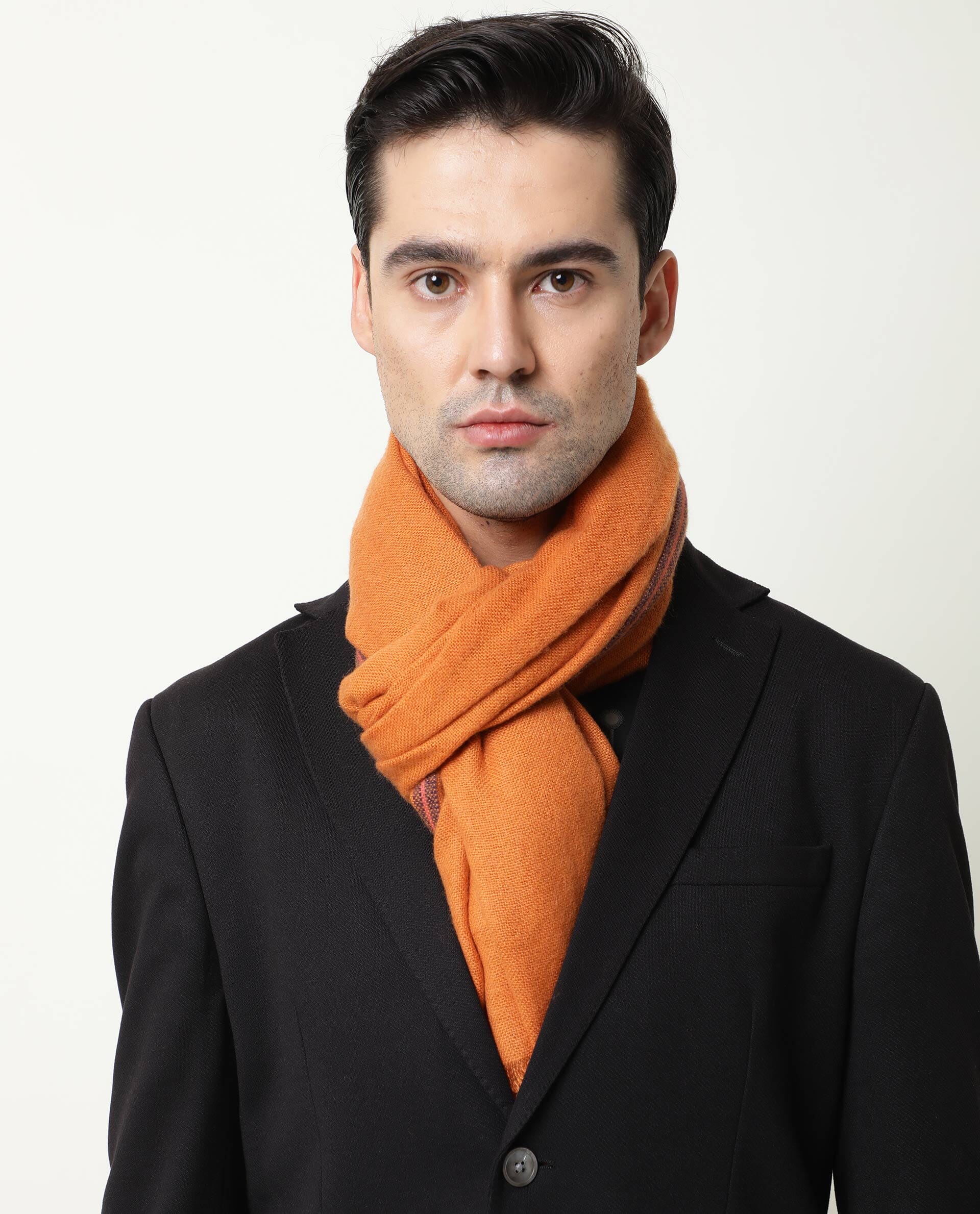 Rare Rabbit Men's Streak Mustard Scarf Solid - Image 10