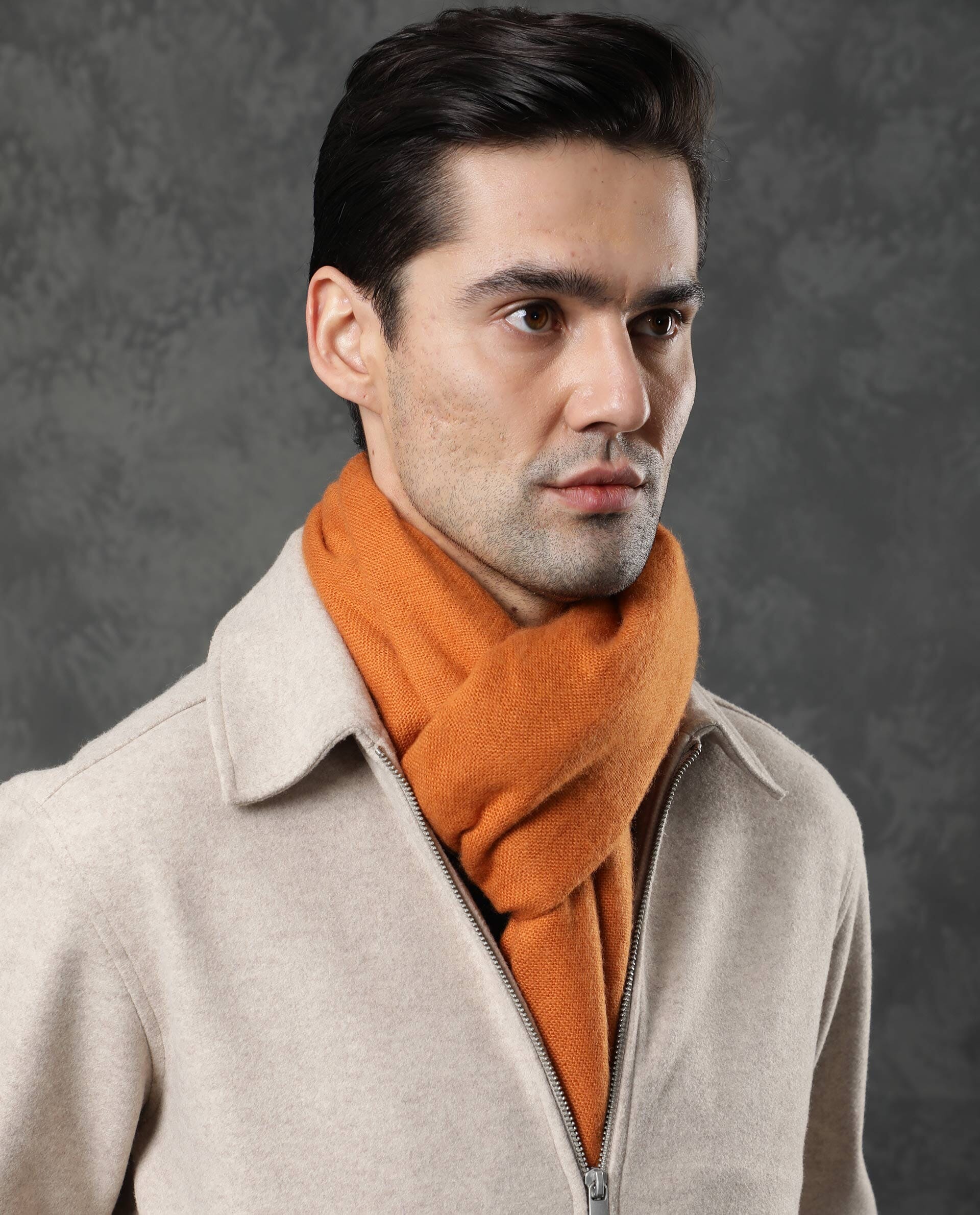 Rare Rabbit Men's Streak Mustard Scarf Solid - Image 5