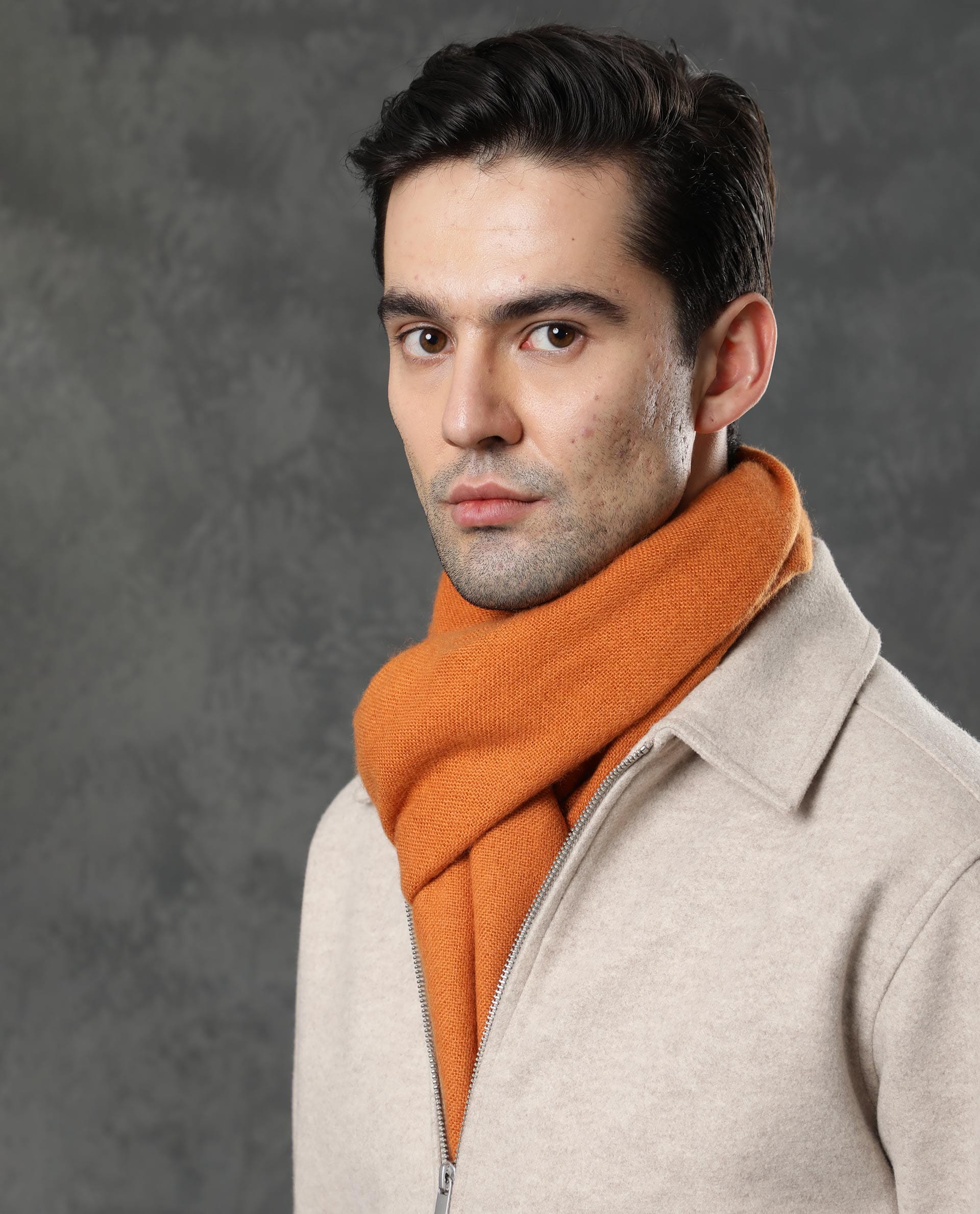 Rare Rabbit Men's Streak Mustard Scarf Solid - Image 8