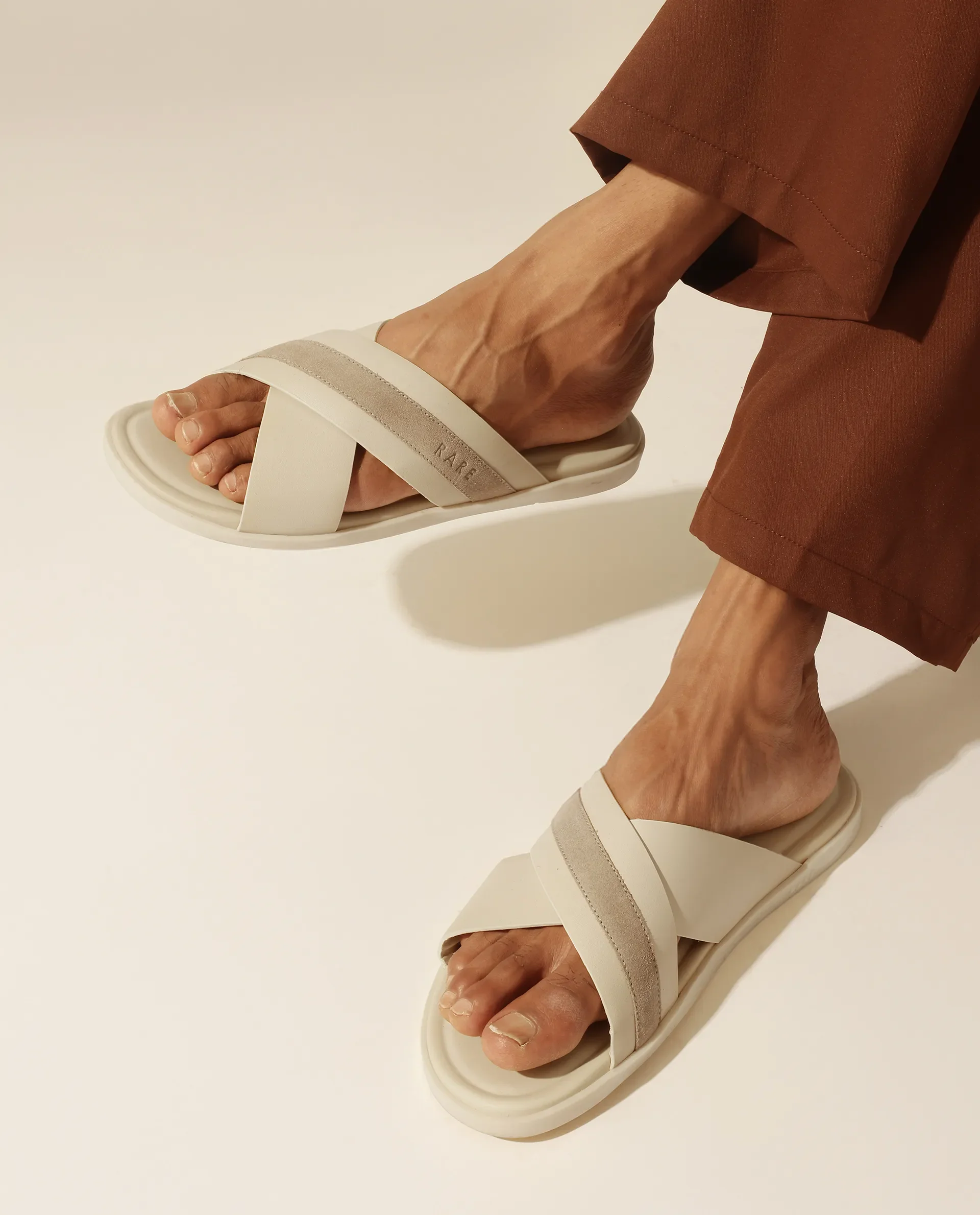 Rare Rabbit Men's Stride Beige Slip-On Closure Sandal - Image 2