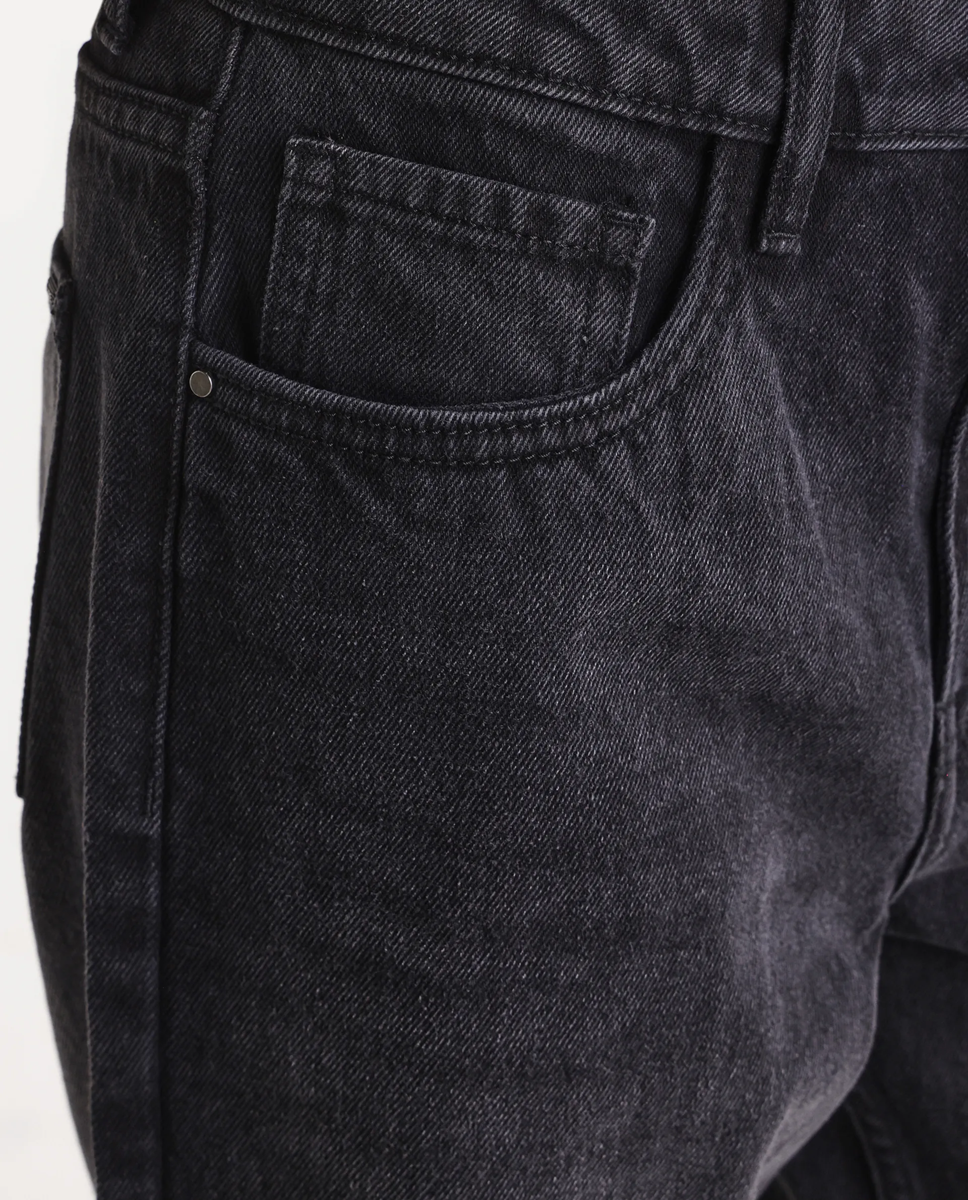 Rareism Women's Strine Black Cotton Straight Fit Plain Jeans - Image 5