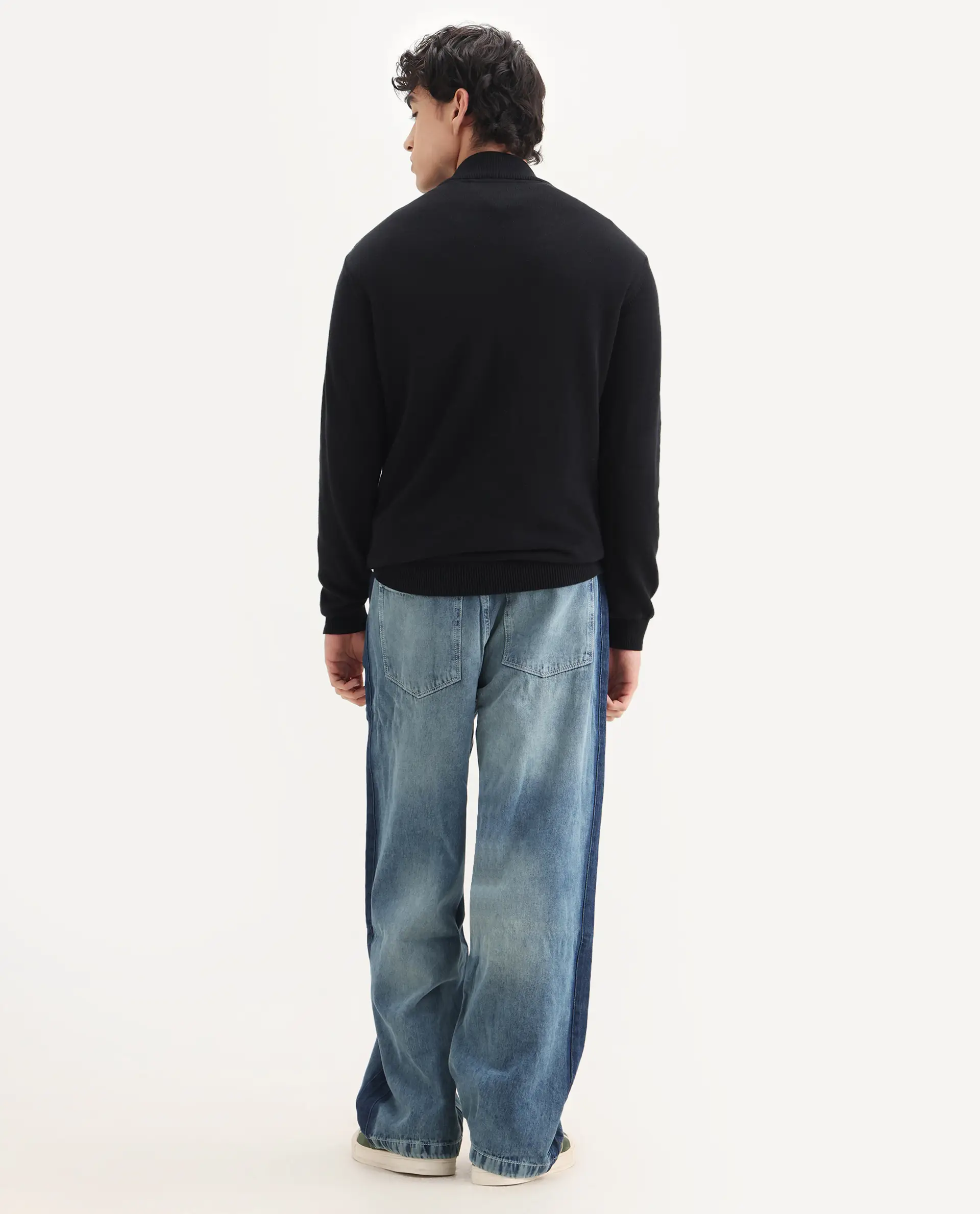 Rare Rabbit Men's Strito Light Blue Cotton Plain Baggy Fit Jeans - Image 7