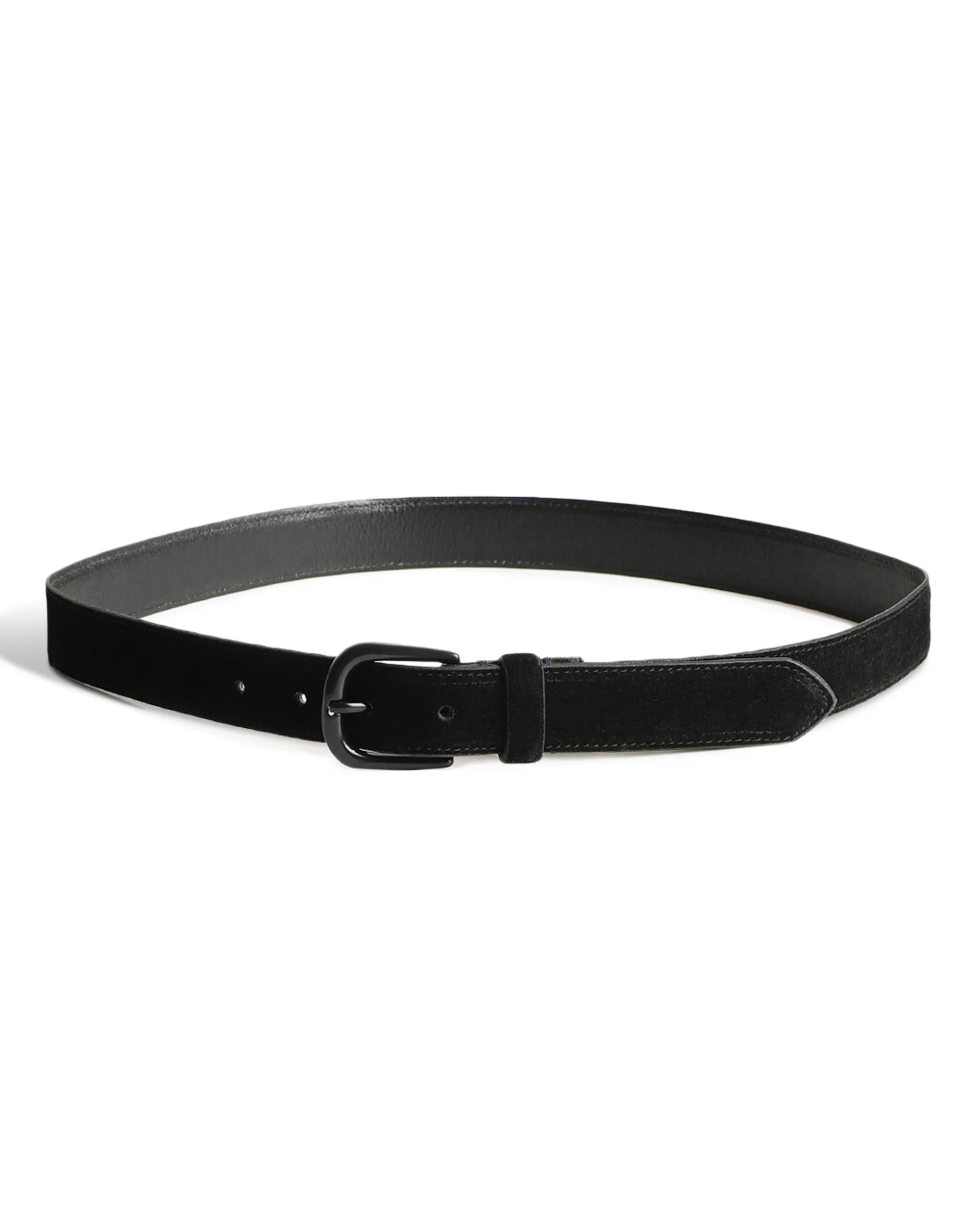 Rare Rabbit Men's Suedo Black Belt Leather Fabric Solid - Image 3