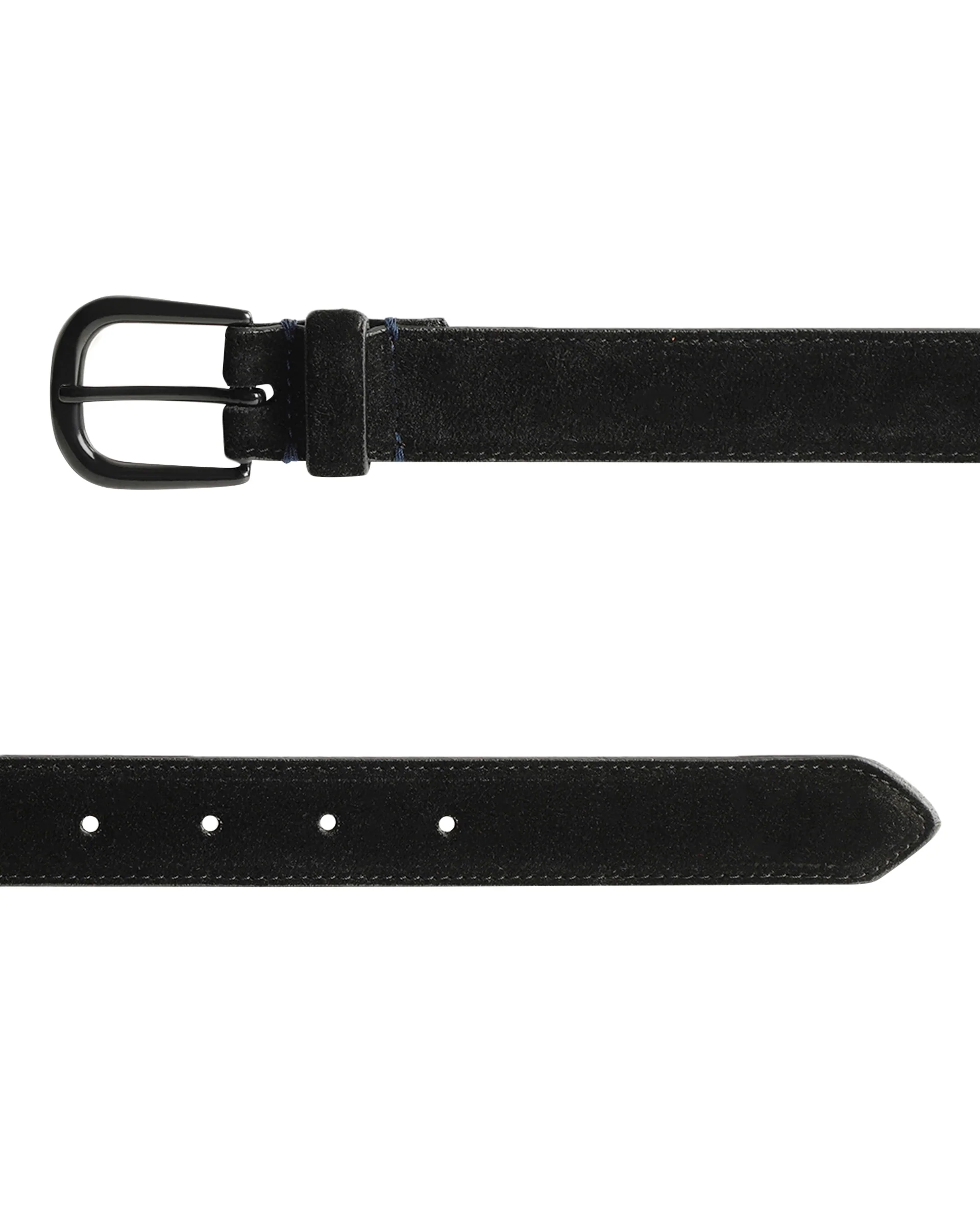 Rare Rabbit Men's Suedo Black Belt Leather Fabric Solid - Image 5