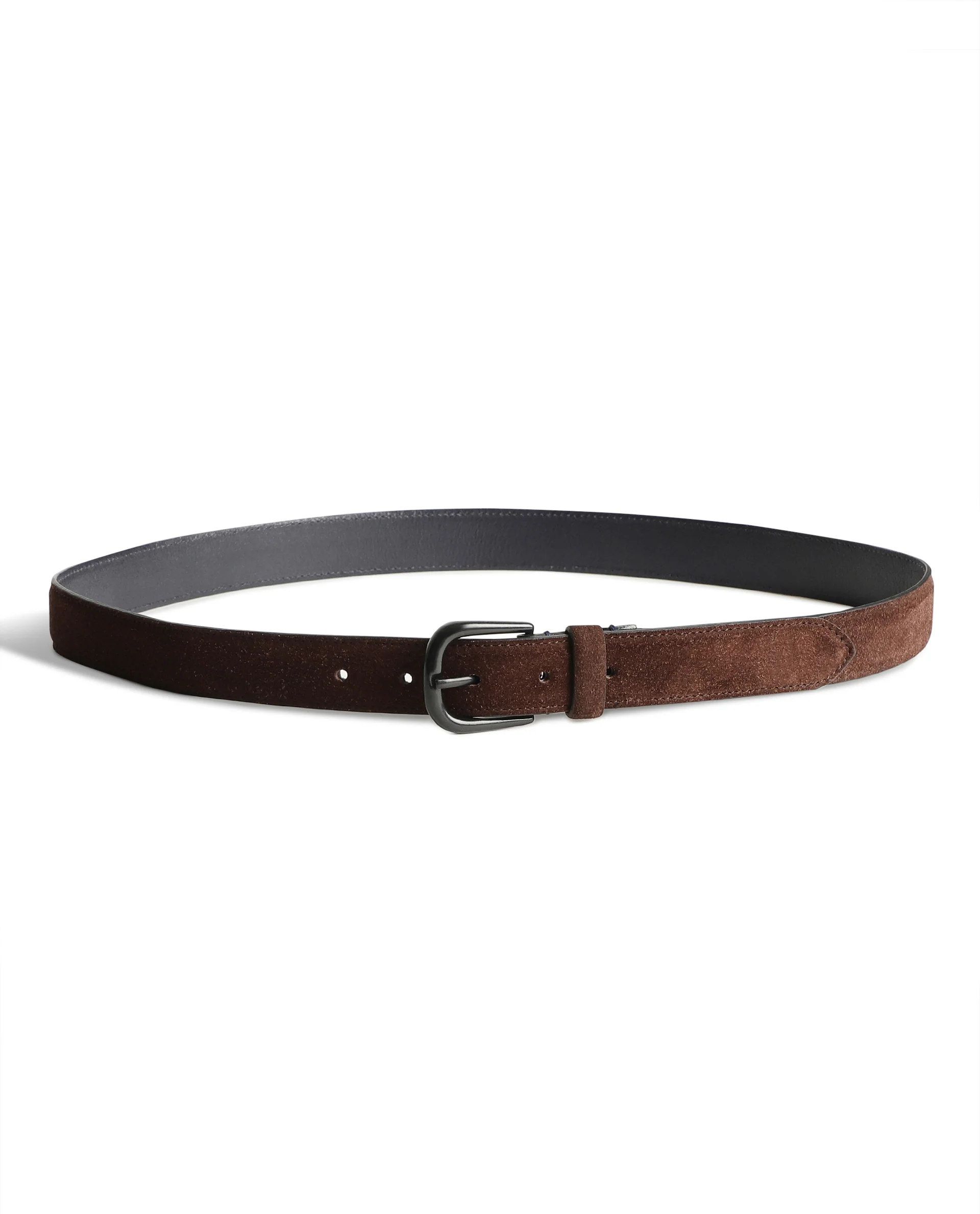 Rare Rabbit Men's Suedo Brown Belt Leather Fabric Solid