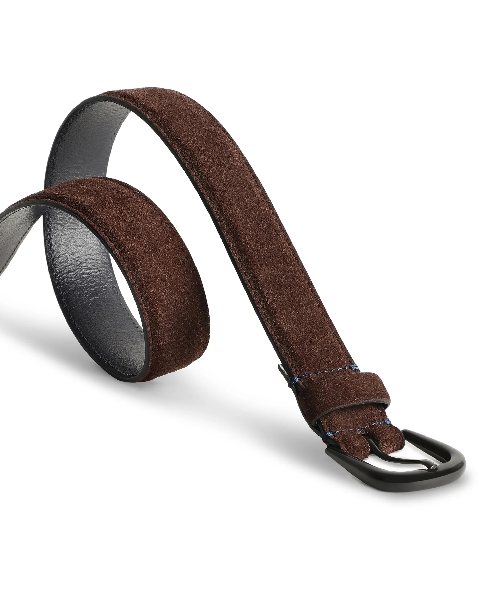 Rare Rabbit Men's Suedo Brown Belt Leather Fabric Solid - Image 4
