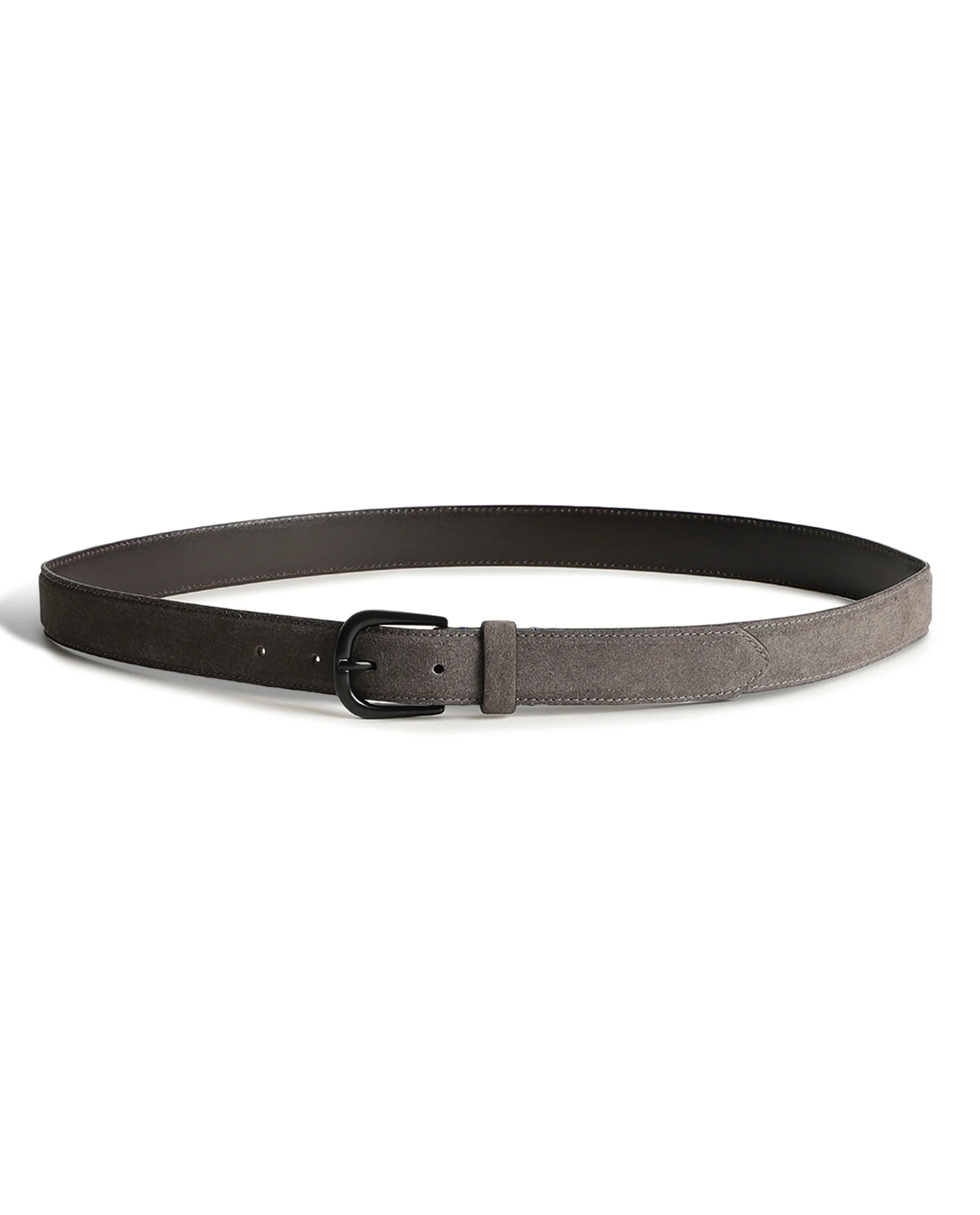 Rare Rabbit Men's Suedo Grey Belt Leather Fabric Solid - Image 3