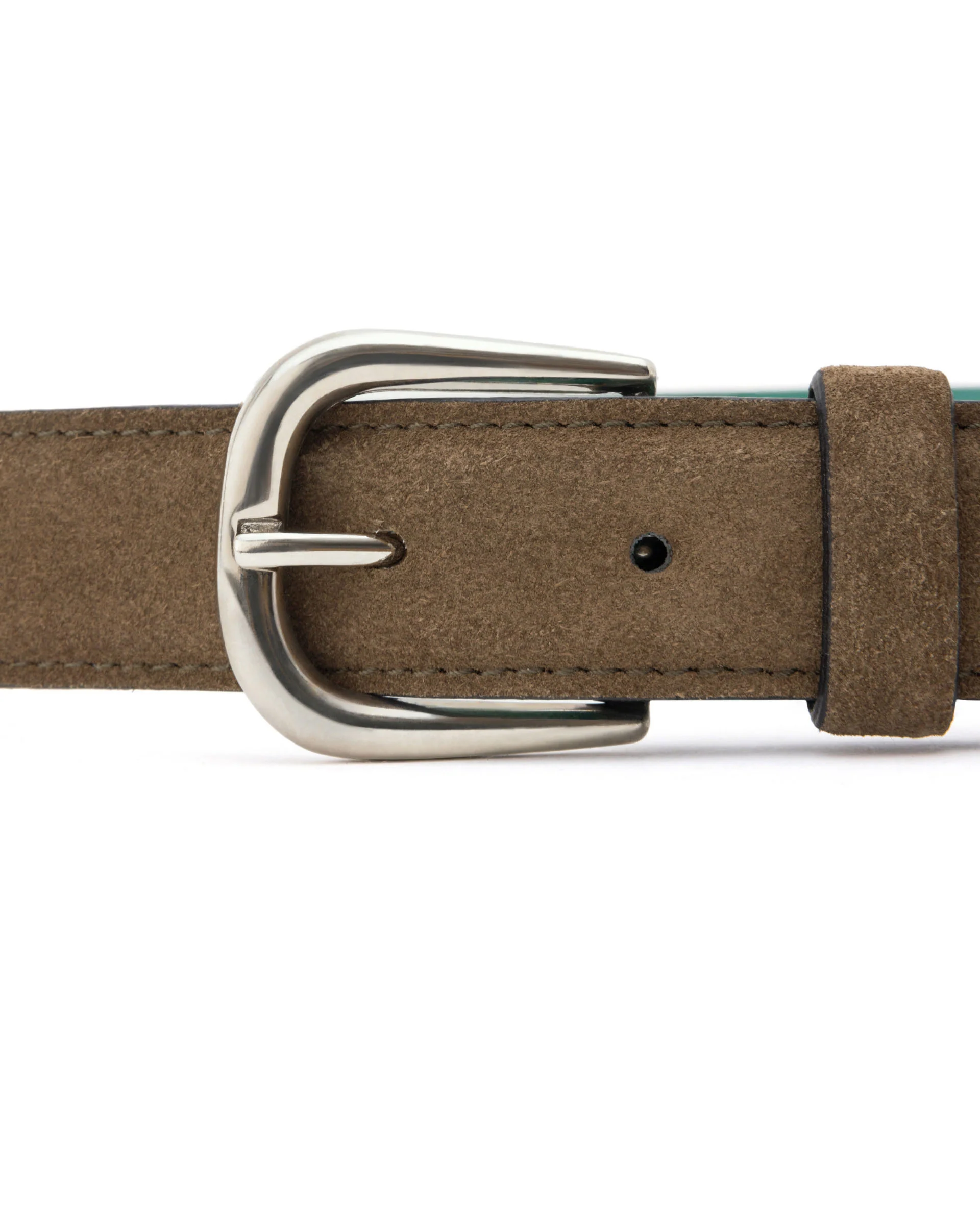 Rare Rabbit Men's Suedo Olive Belt Leather Fabric Solid - Image 4