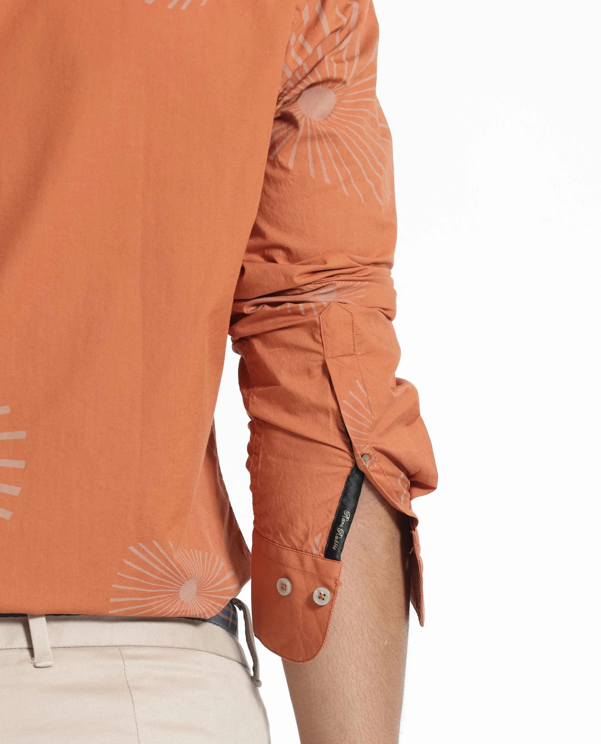 Rare Rabbit Men's Sunn Orange Cotton Floral Print Regular Fit Full Sleeve Collared Shirt - Image 5