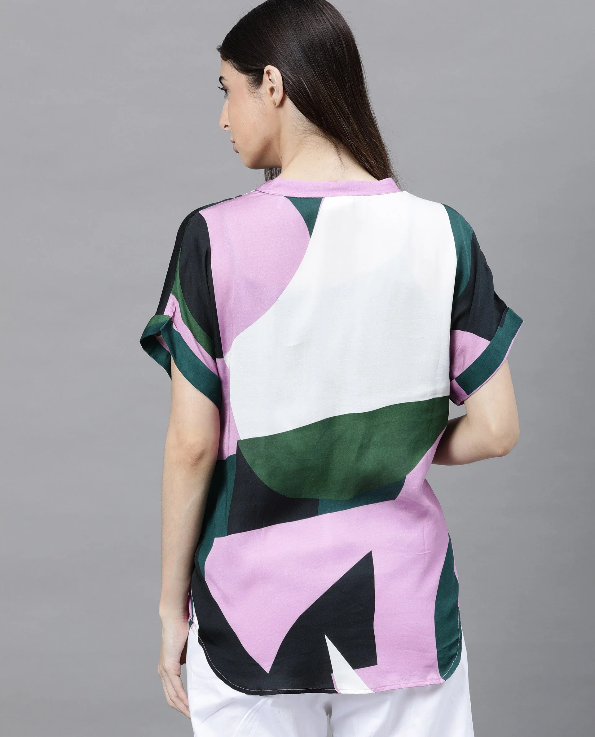 Rareism Women Supi Pink Top Full Sleeves Printed - Image 2