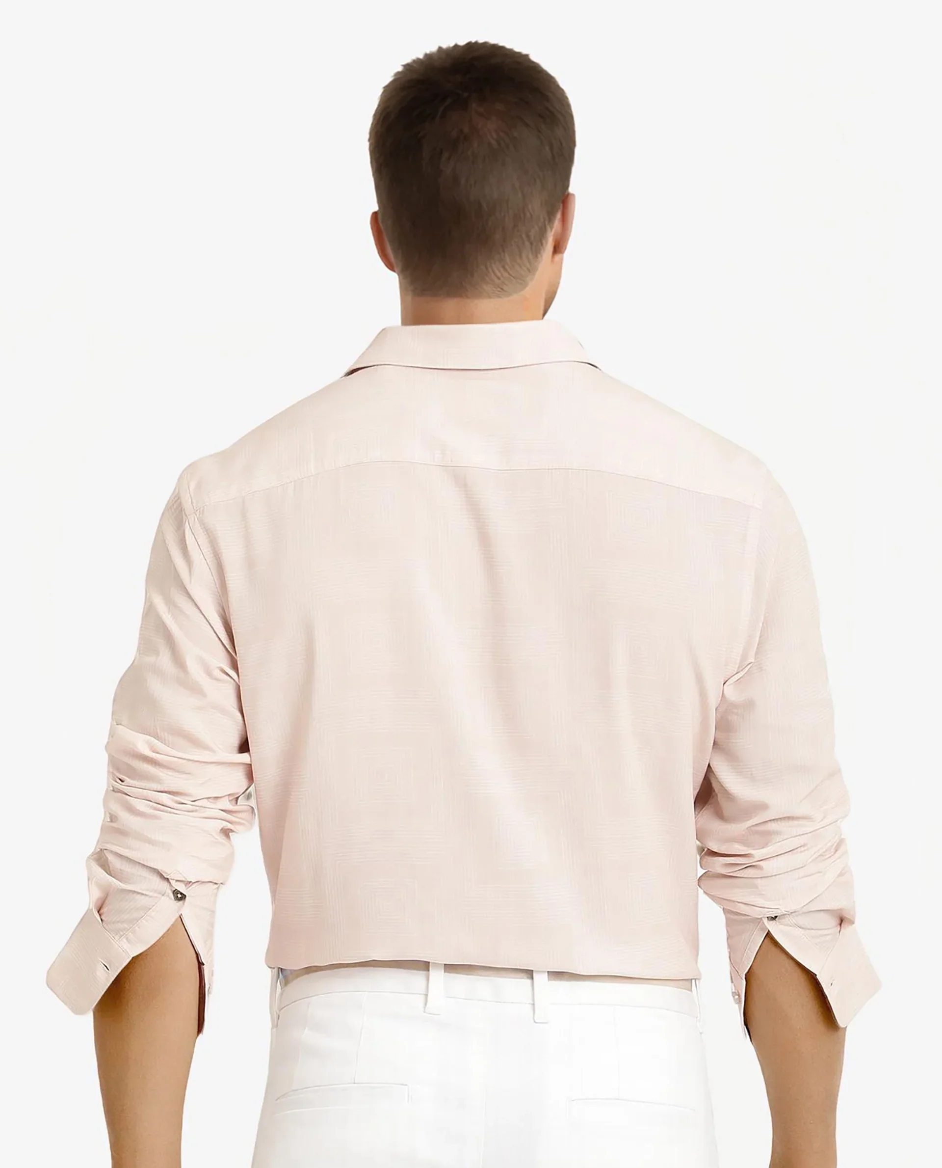Rare Rabbit Men's Swift Beige Viscose Geometric Print Regular Fit Full Sleeve Collared Shirt - Image 4