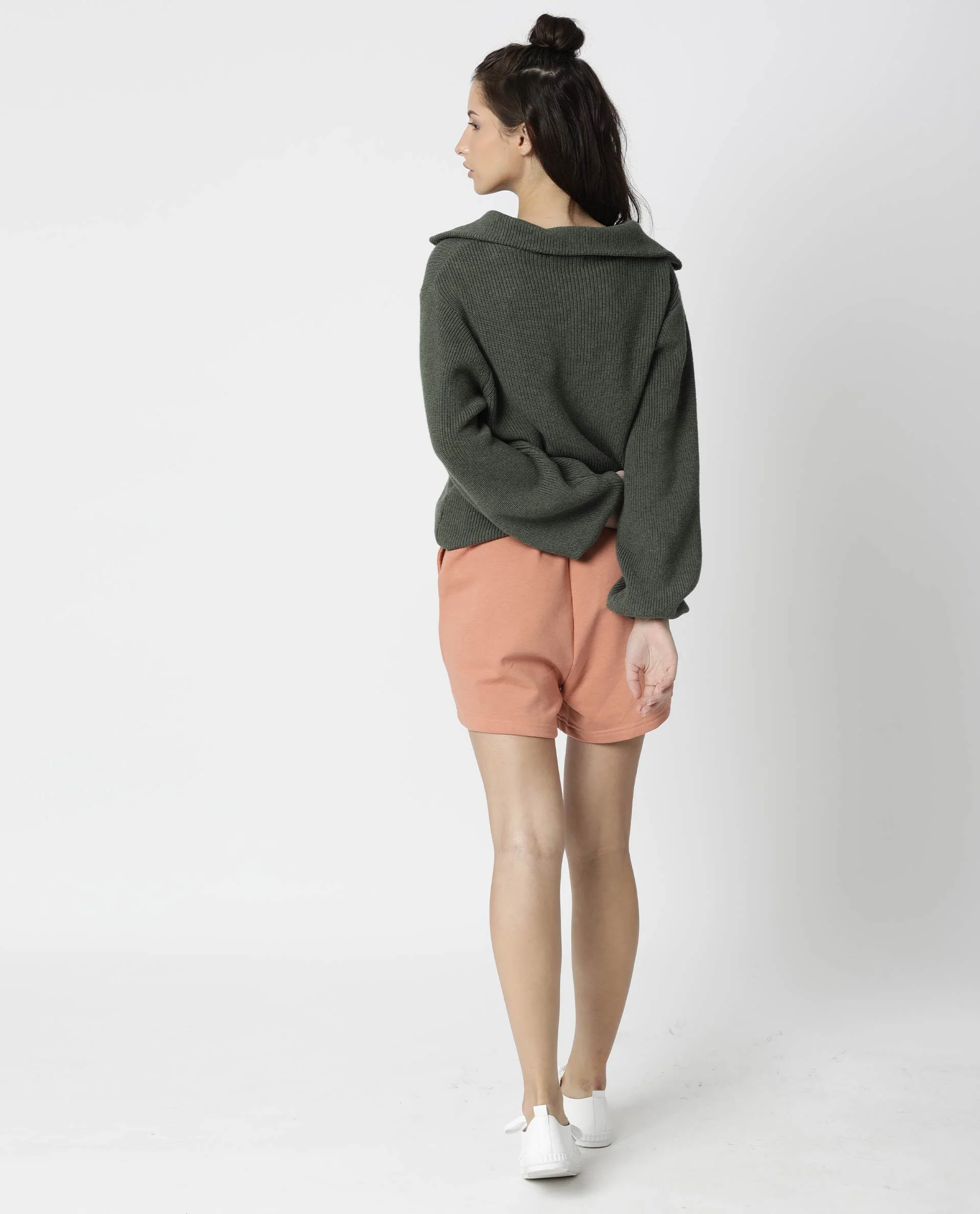 Rareism Women Swing Green Sweater Full Sleeves Solid - Image 4