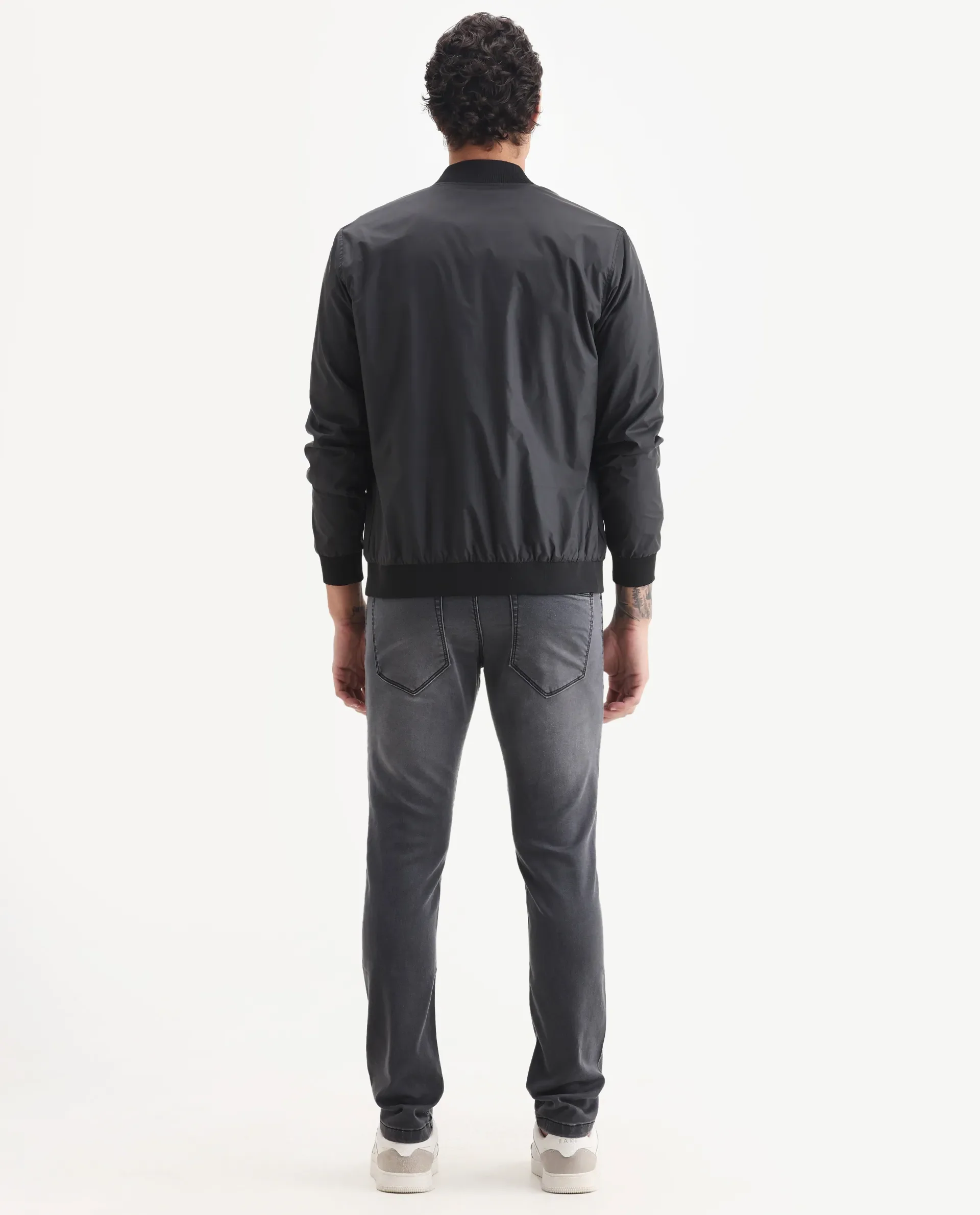 Rare Rabbit Men's Switz-1 Dark Grey Cotton Blend Fabric Hawk Slim Plain Jeans - Image 8