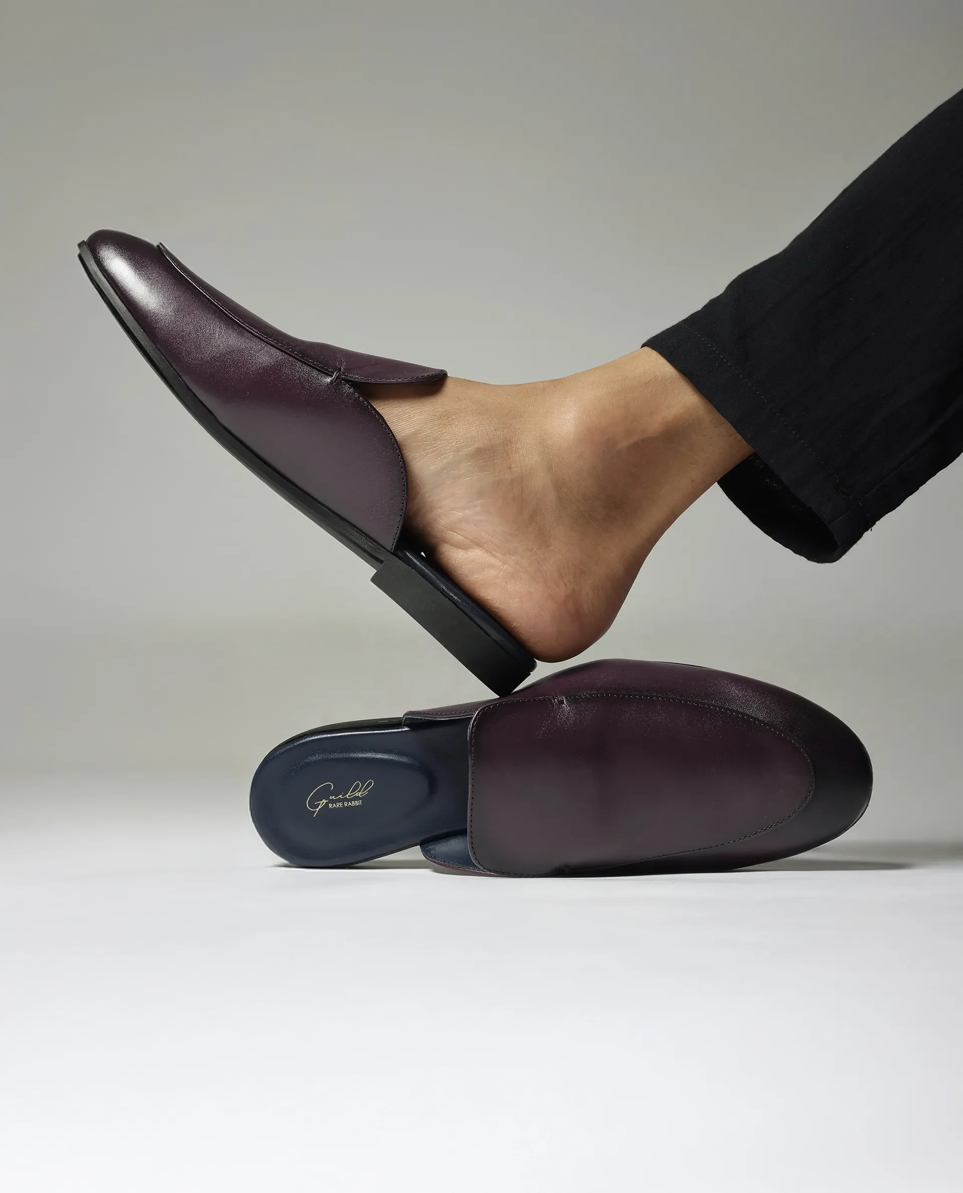 Rare Rabbit Men Sydney Burgundy Slip-On Mule - Image 2