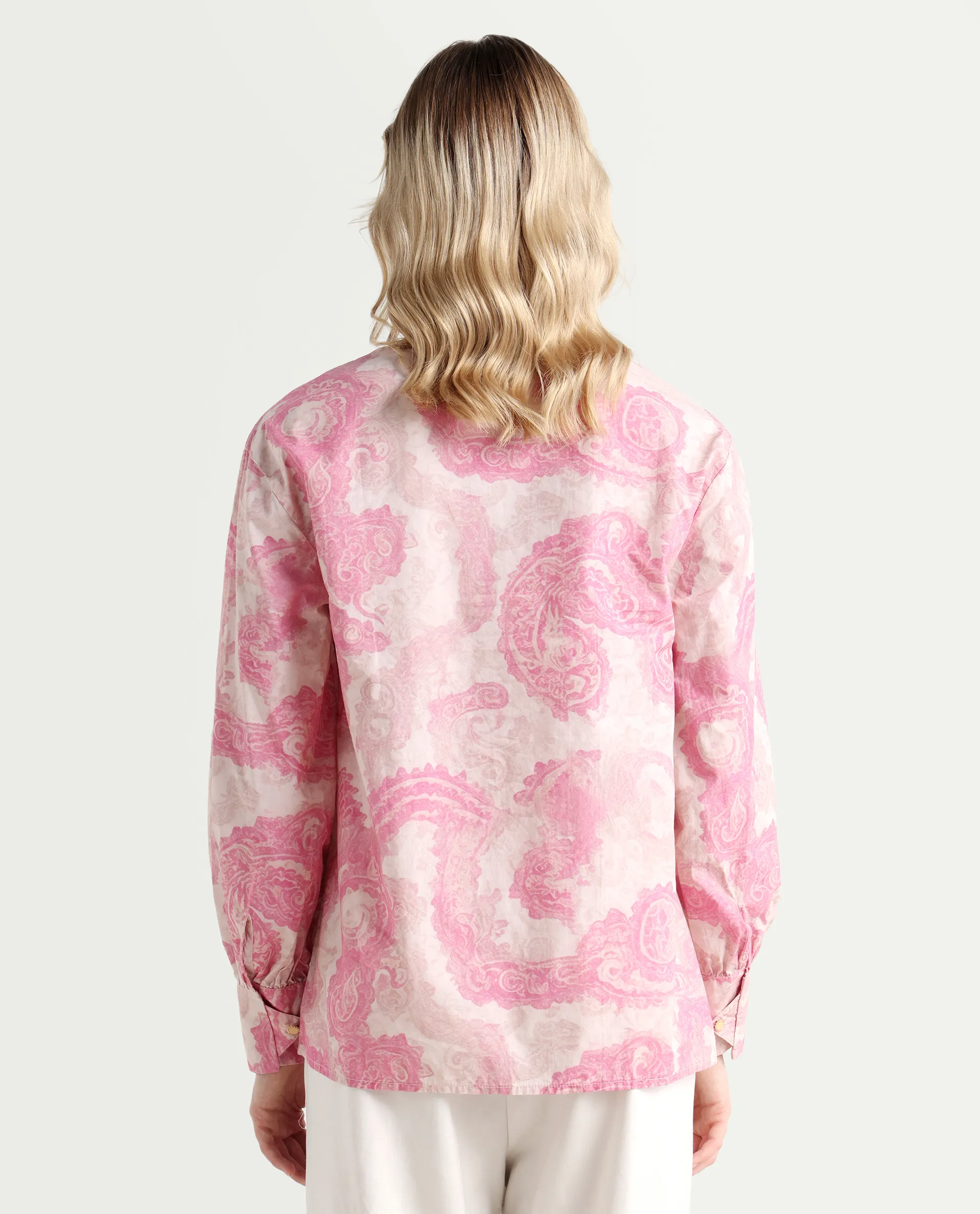 Rareism Women's Syrto Multi Cotton Crew Neck Paisley Print Cuffed Sleeve Regular Fit Top - Image 7