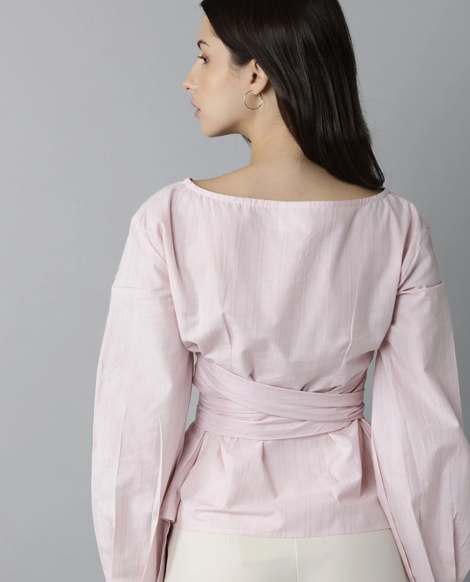 Rareism Women Tackle Pink Top Full Sleeves Solid - Image 5