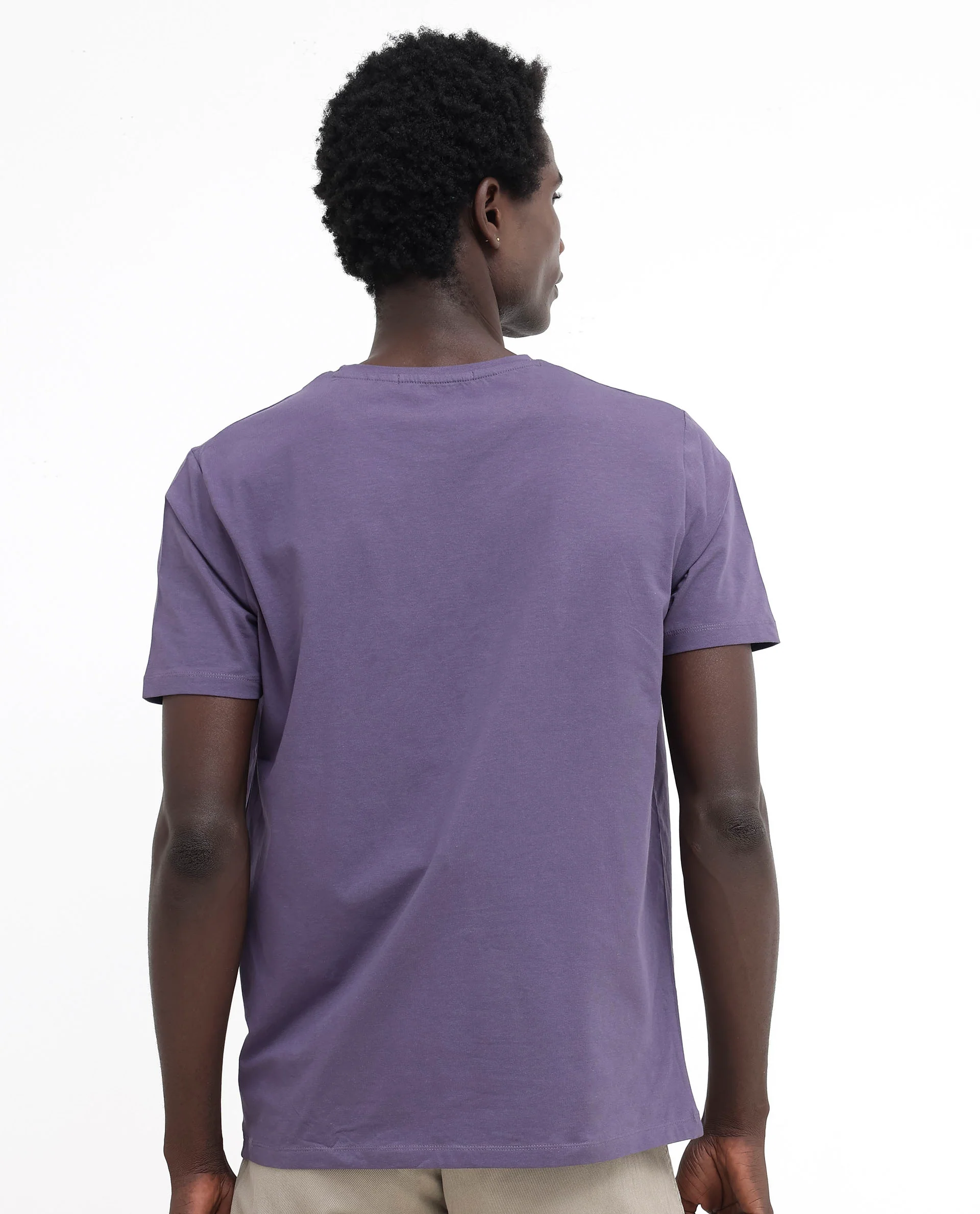 Rare Rabbit Men's Tage Dusky Purple Cotton Blend Graphic Print Regular Fit Half Sleeve Crew Neck T-Shirt - Image 9