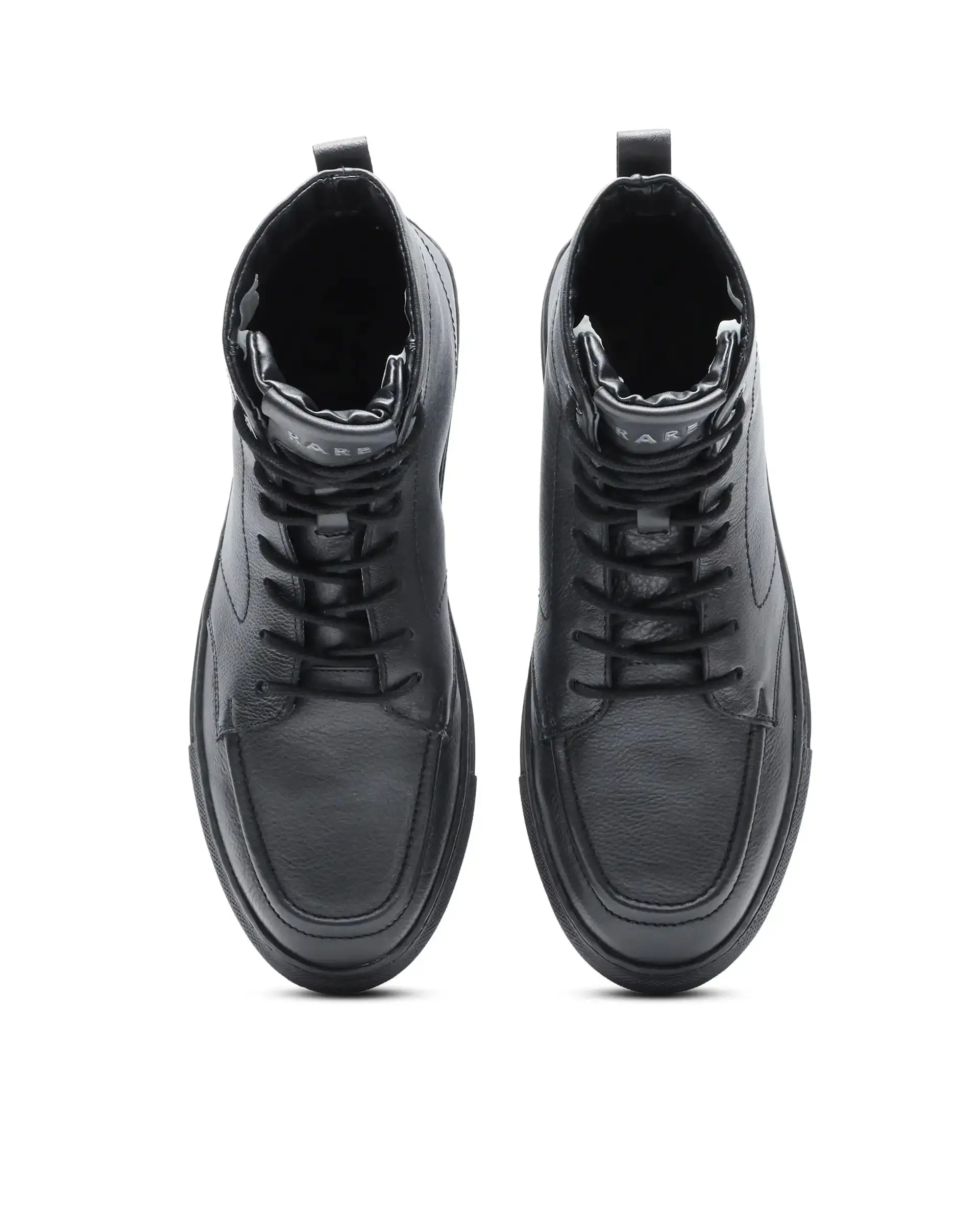 Rare Rabbit Men's Taico Black Leather Lace-Up Closure Boots - Image 2