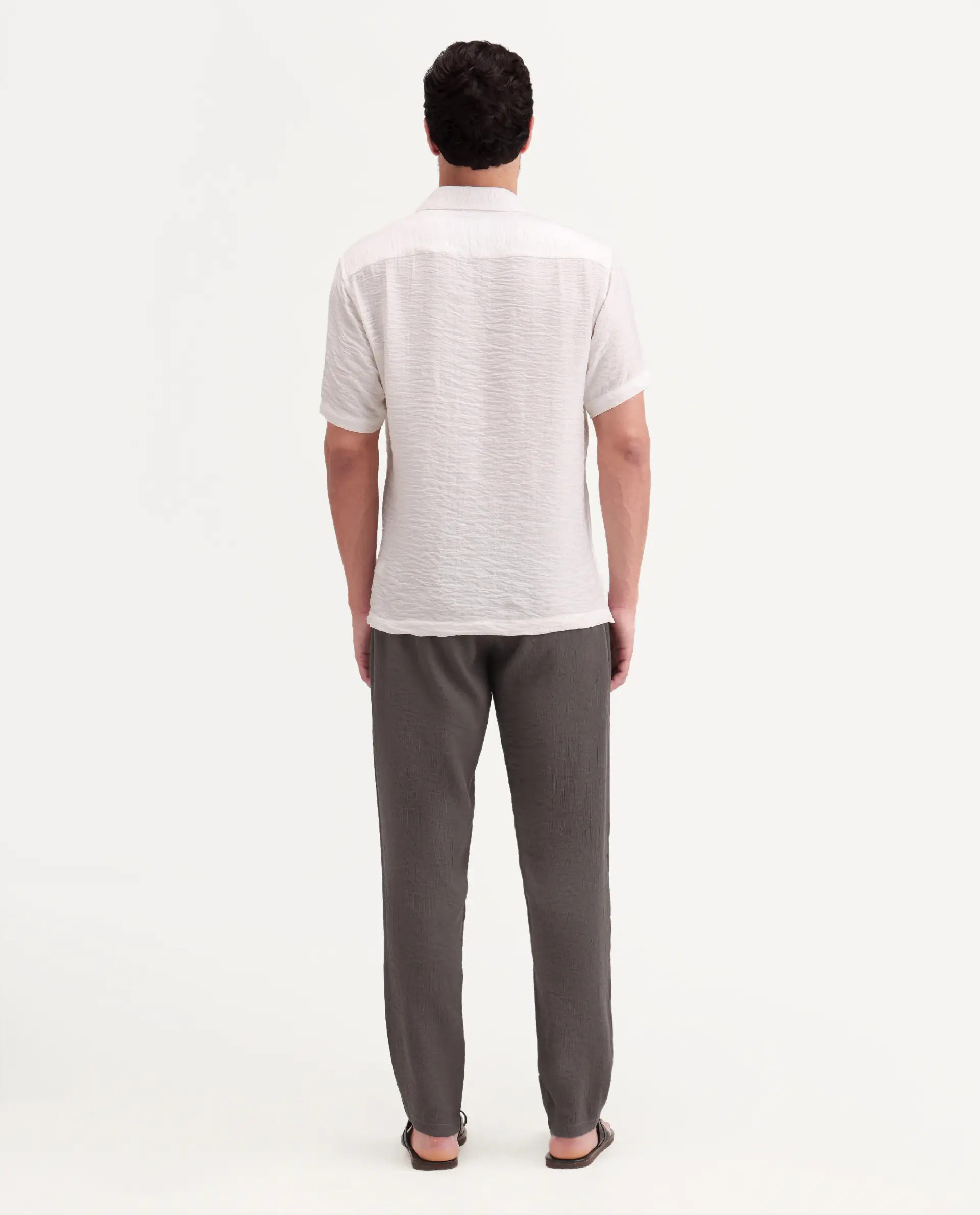 Rare Rabbit Men's Tali-T Dark Grey Viscose Blend Fabric Regular Fit Plain Trouser - Image 7