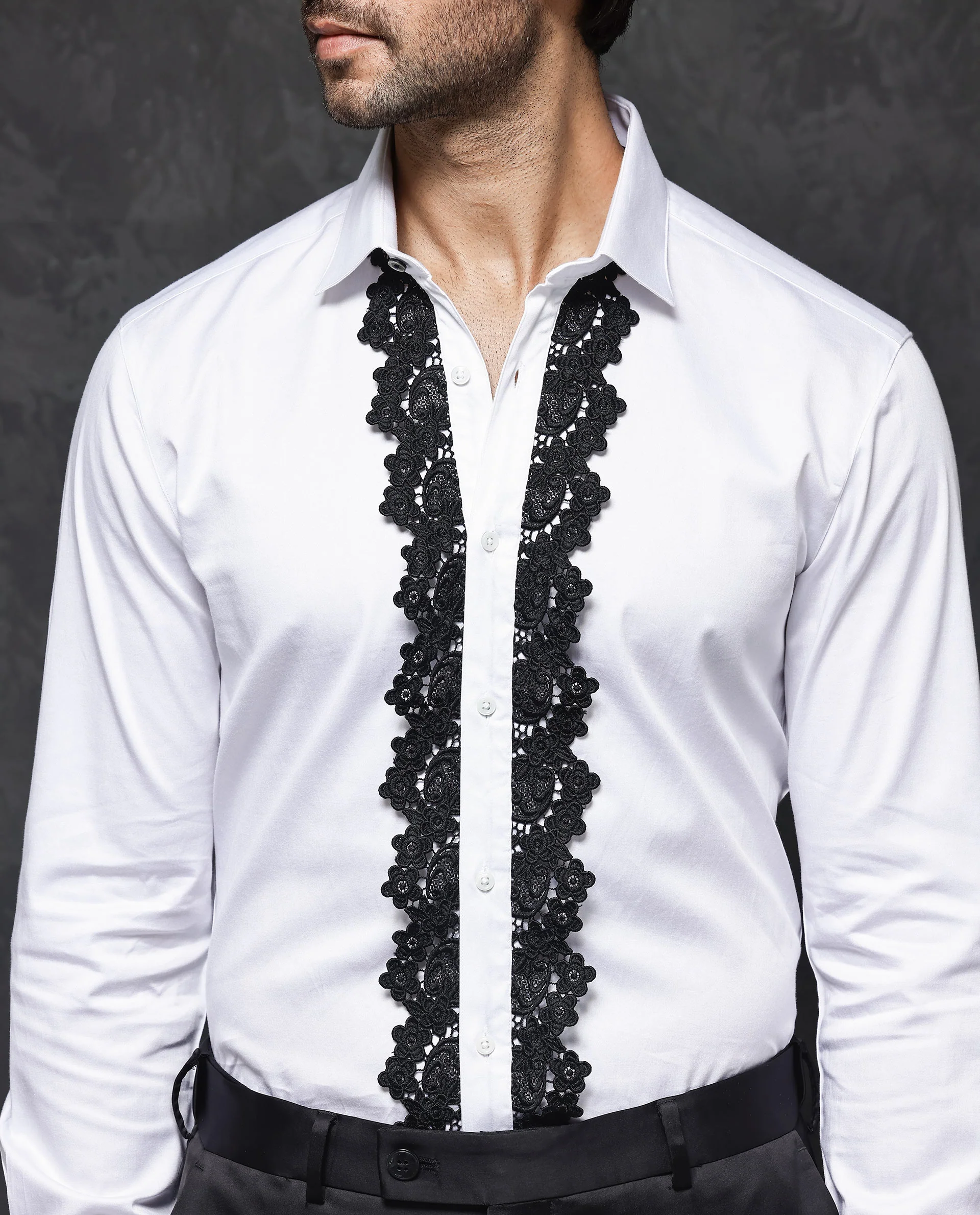 Rare Rabbit Men's Tapeon White Cotton Blend Embroidered Regular Fit Full Sleeve Collared Shirt - Image 5