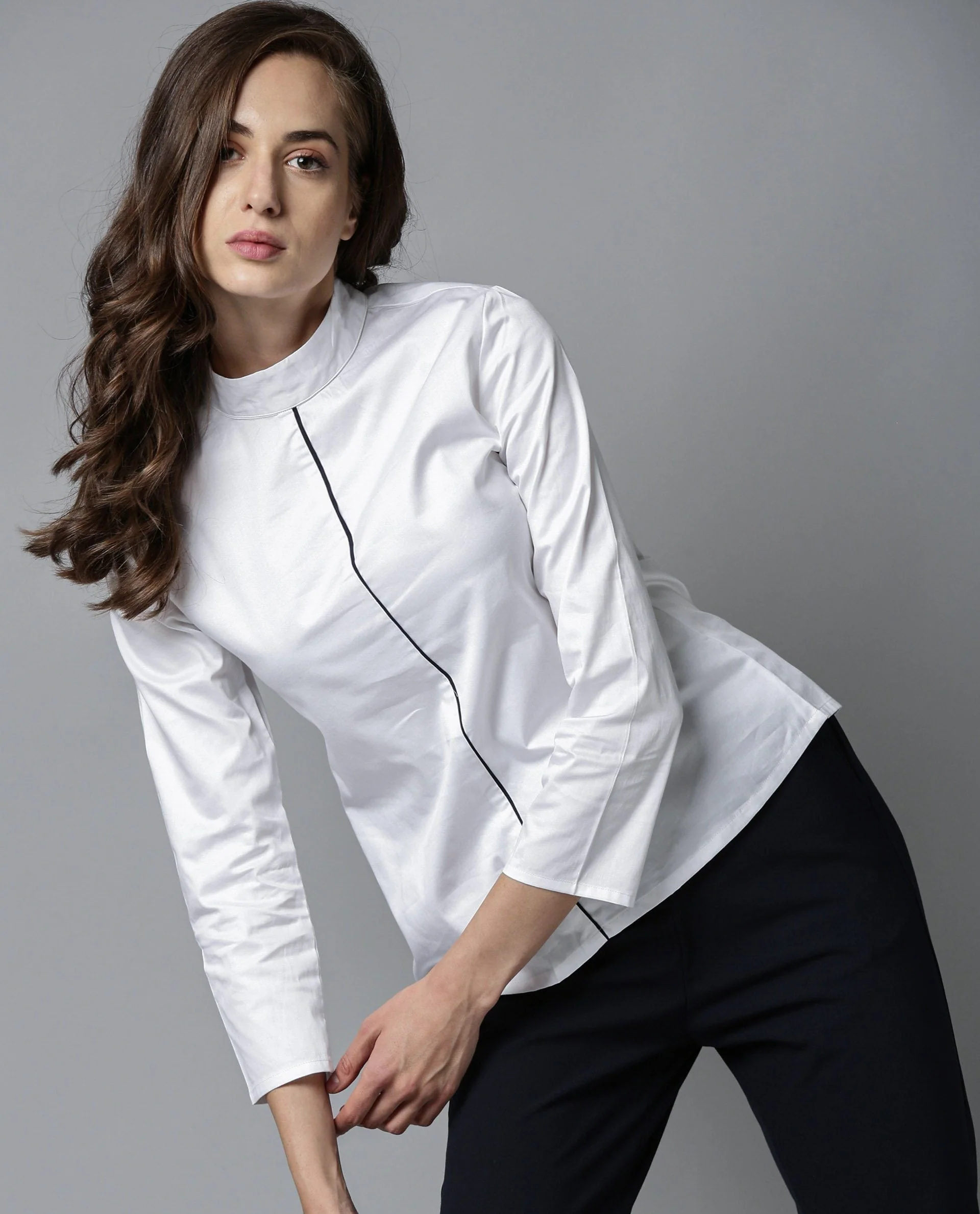Rareism Women Tappy White Top Full Sleeves Solid - Image 5