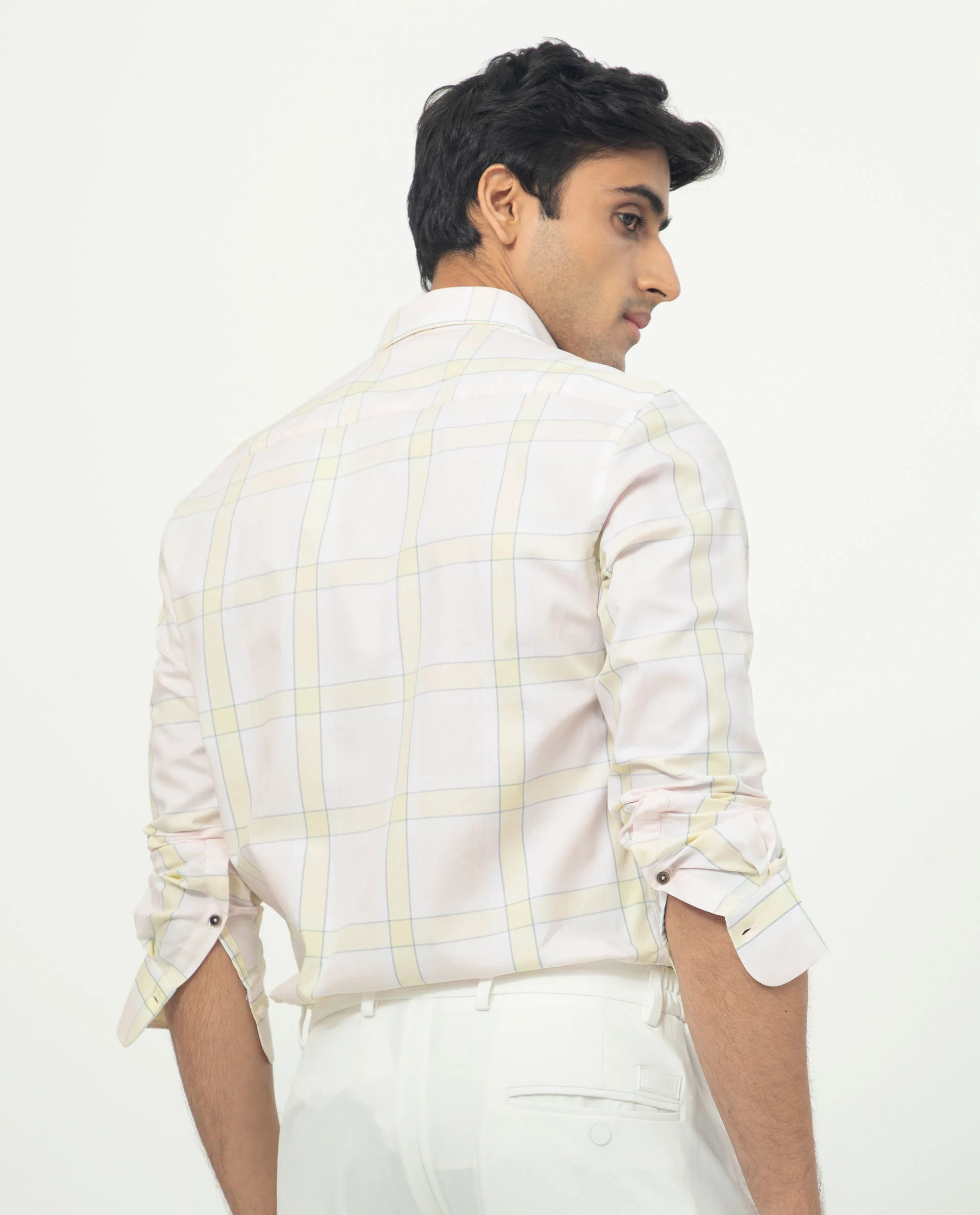 Rare Rabbit Men's Tarkin Light Pink Cotton Checked Print Regular Fit Full Sleeve Collared Shirt - Image 6